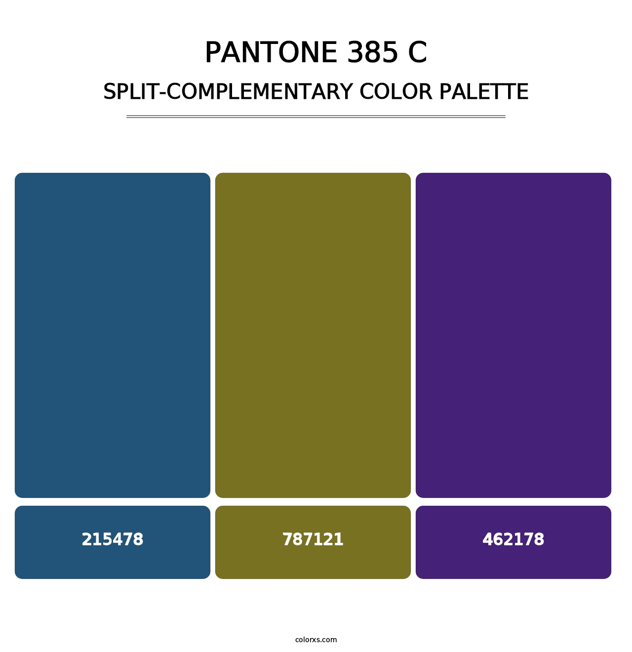 PANTONE 385 C - Split-Complementary Color Palette