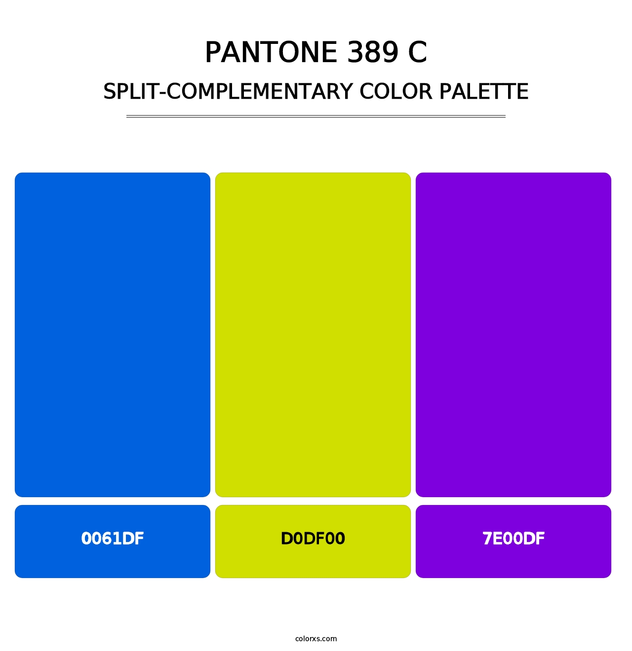 PANTONE 389 C - Split-Complementary Color Palette