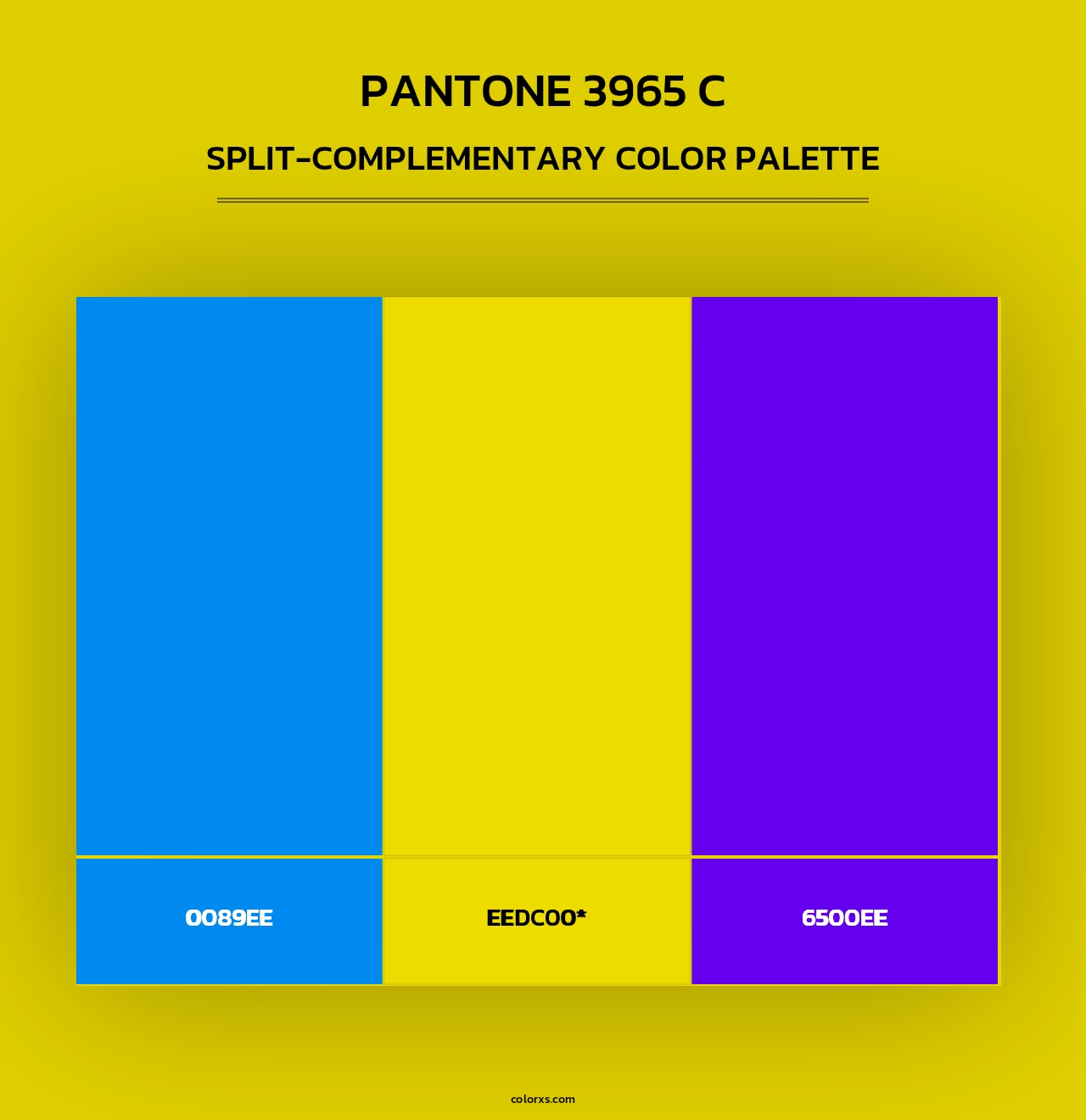 PANTONE 3965 C - Split-Complementary Color Palette