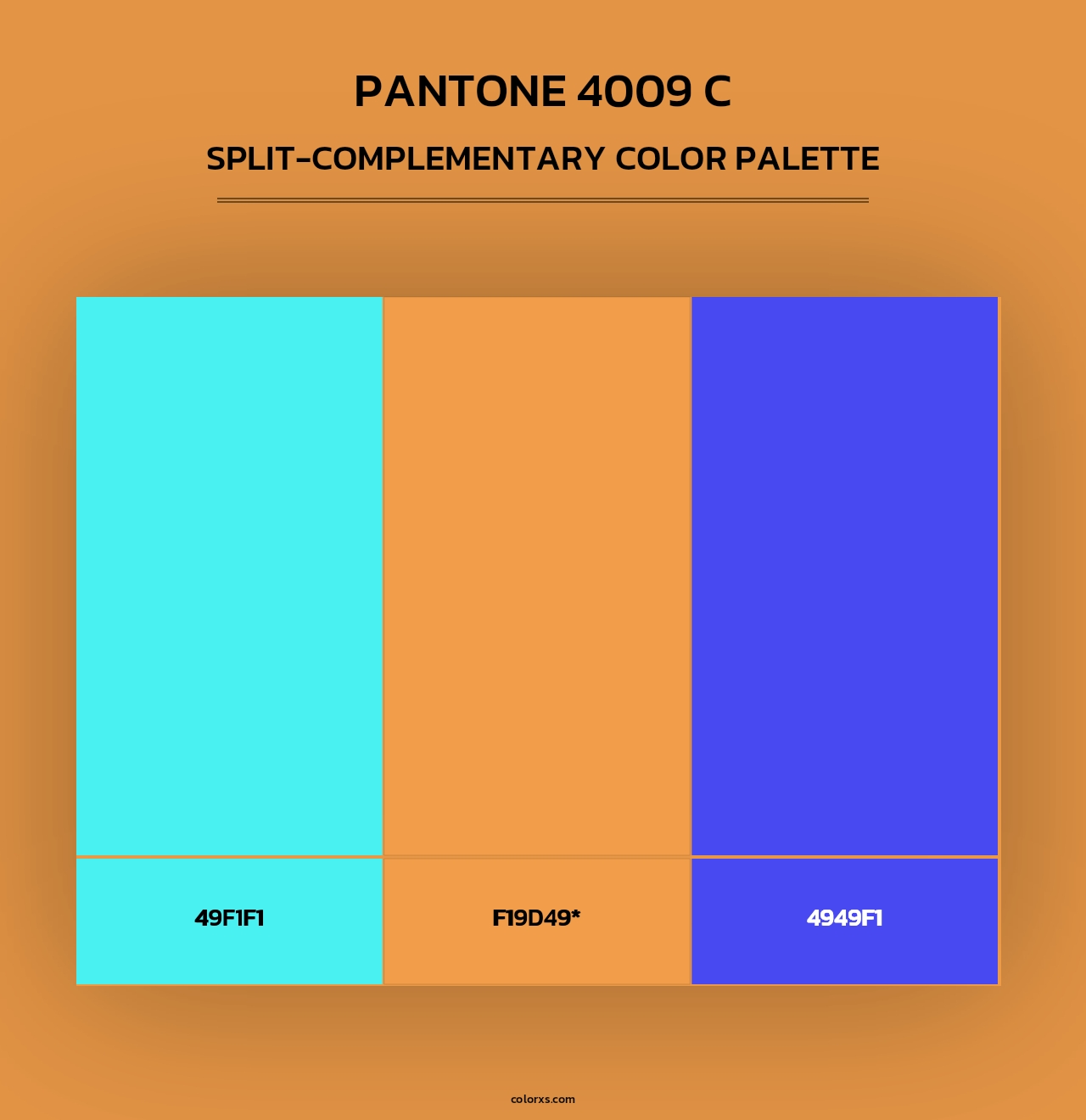 PANTONE 4009 C - Split-Complementary Color Palette