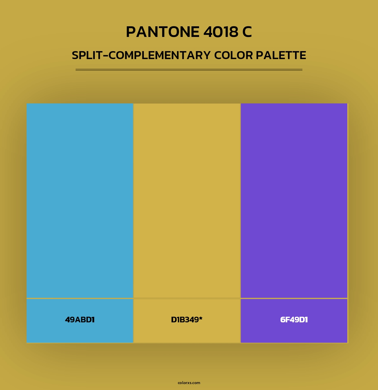 PANTONE 4018 C - Split-Complementary Color Palette