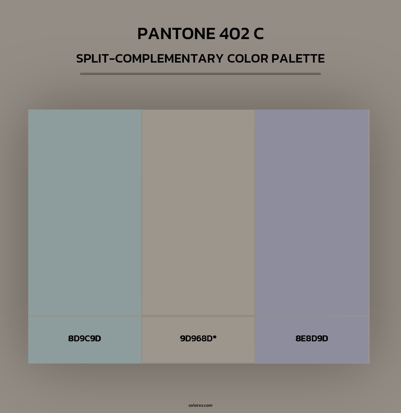 PANTONE 402 C - Split-Complementary Color Palette