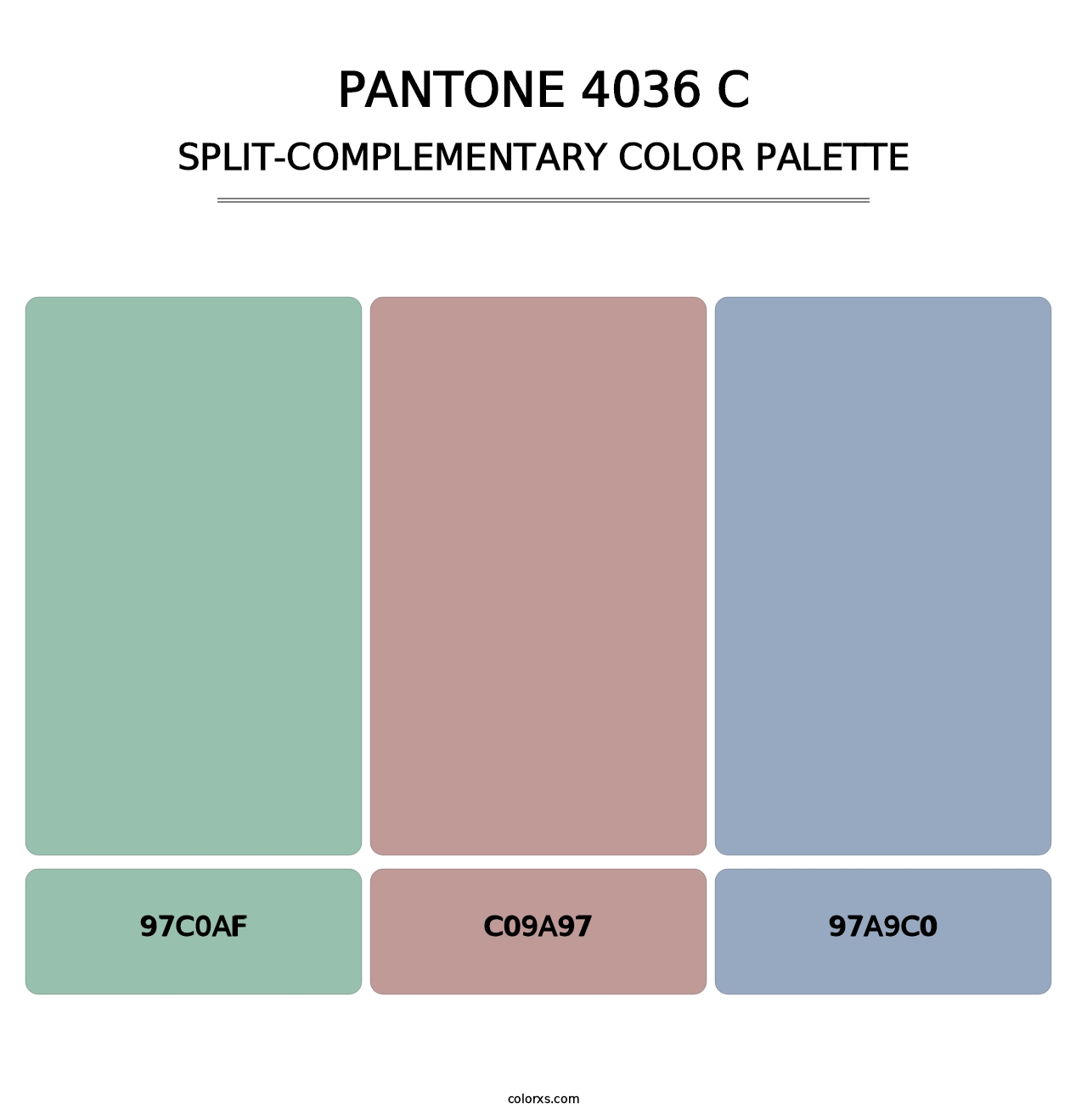 PANTONE 4036 C - Split-Complementary Color Palette
