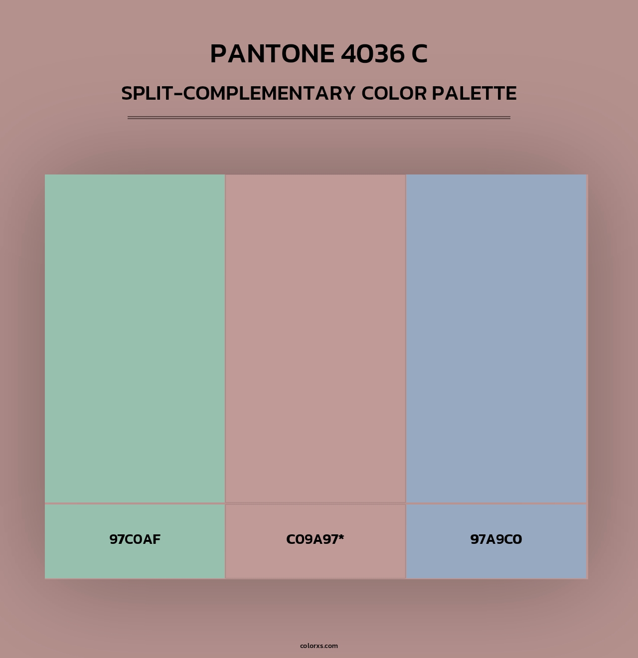 PANTONE 4036 C - Split-Complementary Color Palette