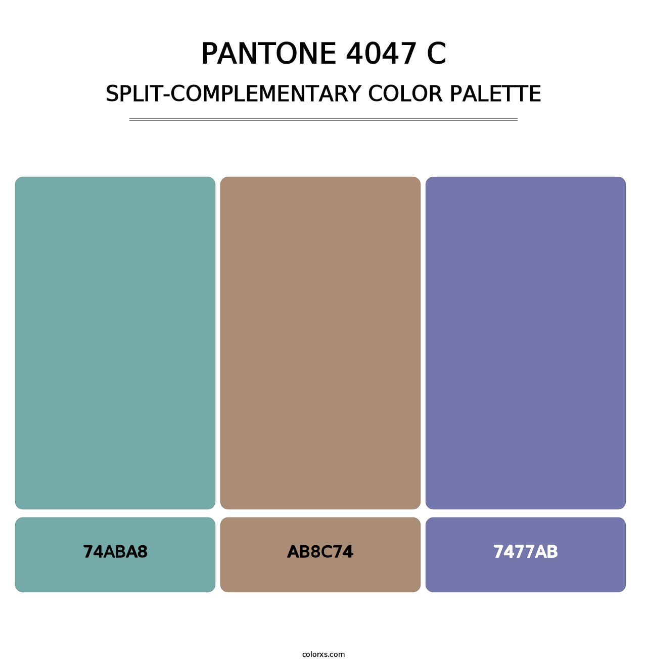 PANTONE 4047 C - Split-Complementary Color Palette