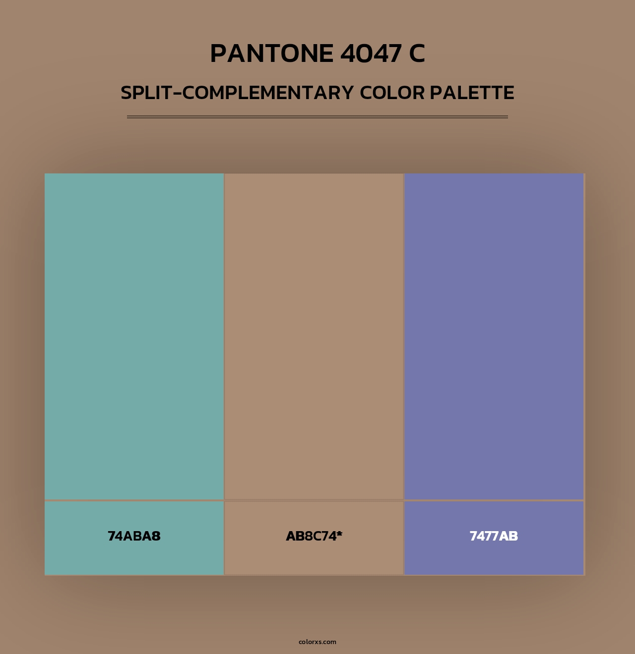 PANTONE 4047 C - Split-Complementary Color Palette