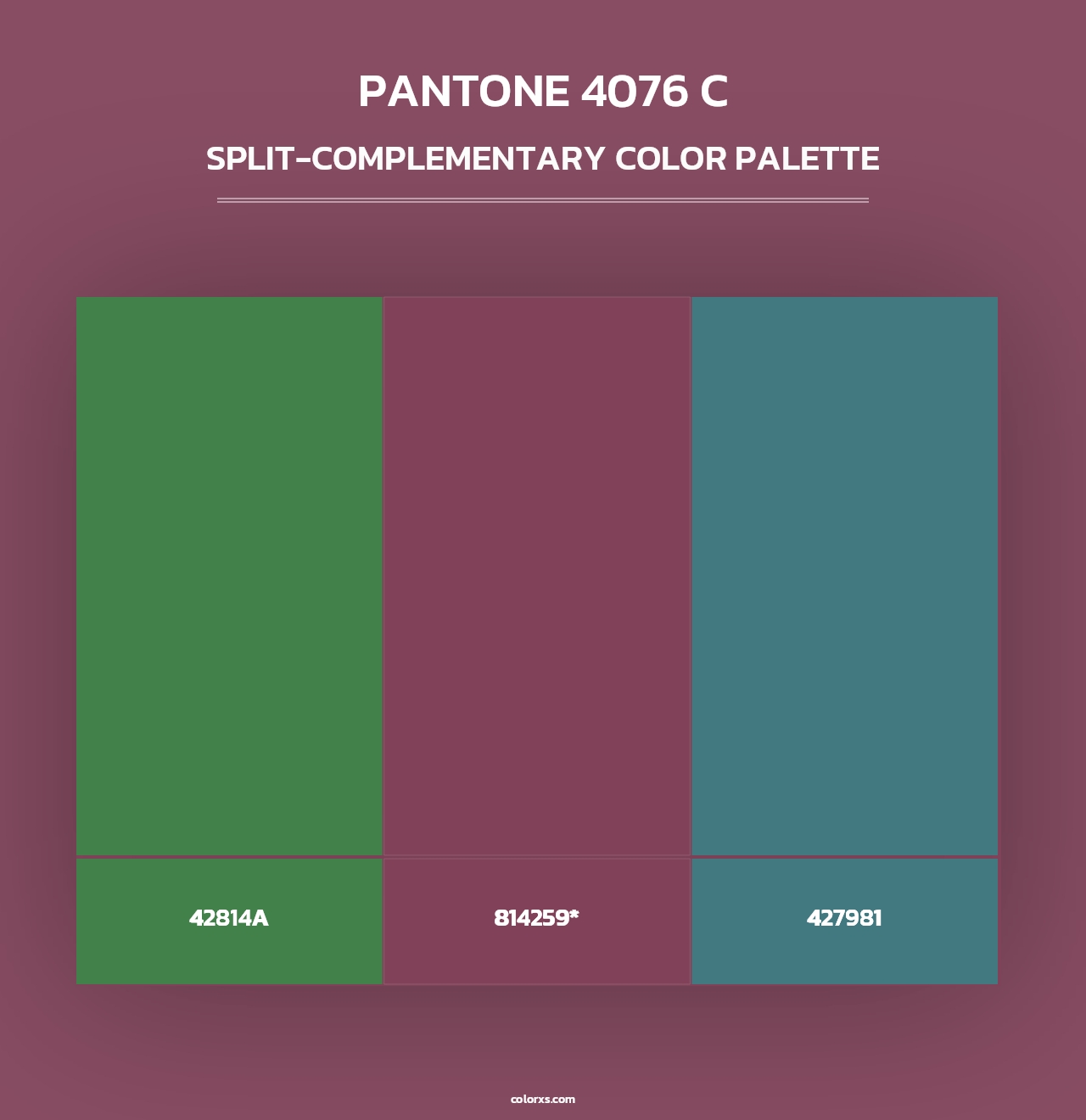 PANTONE 4076 C - Split-Complementary Color Palette