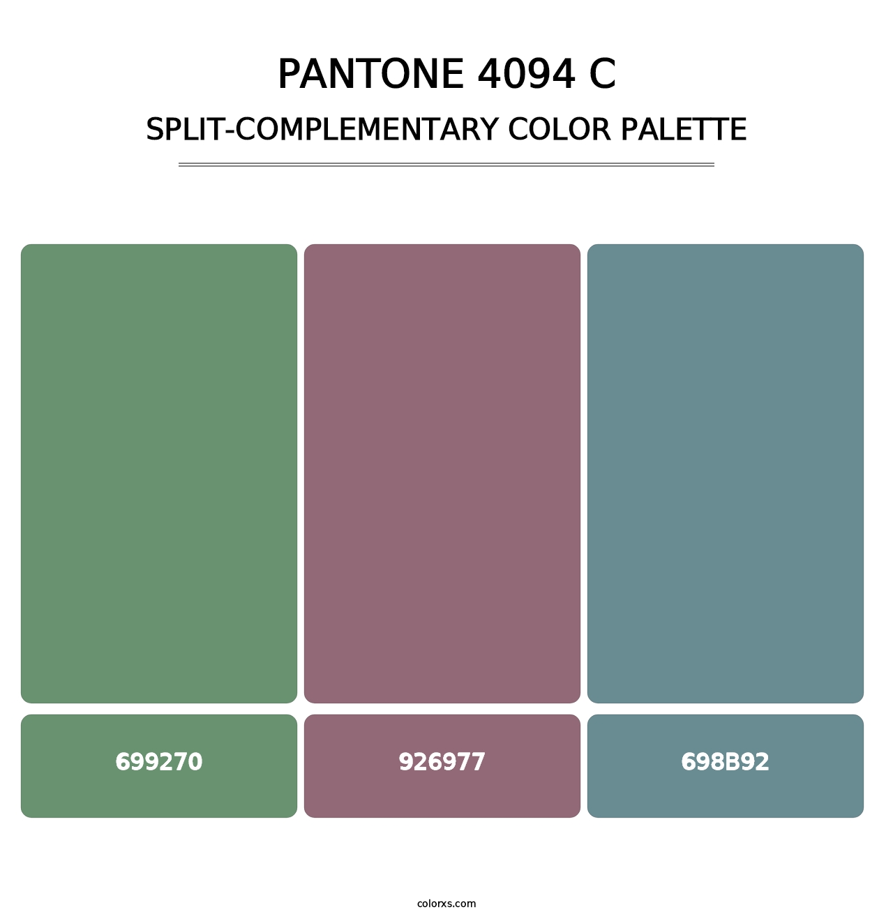 PANTONE 4094 C - Split-Complementary Color Palette