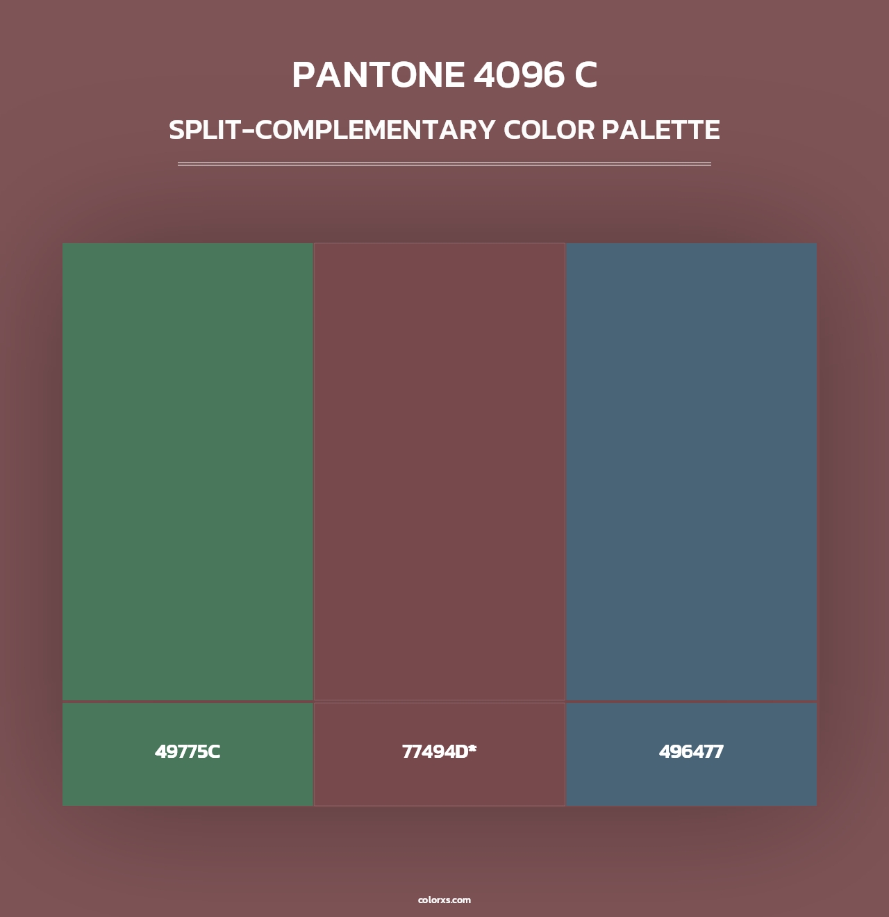PANTONE 4096 C - Split-Complementary Color Palette