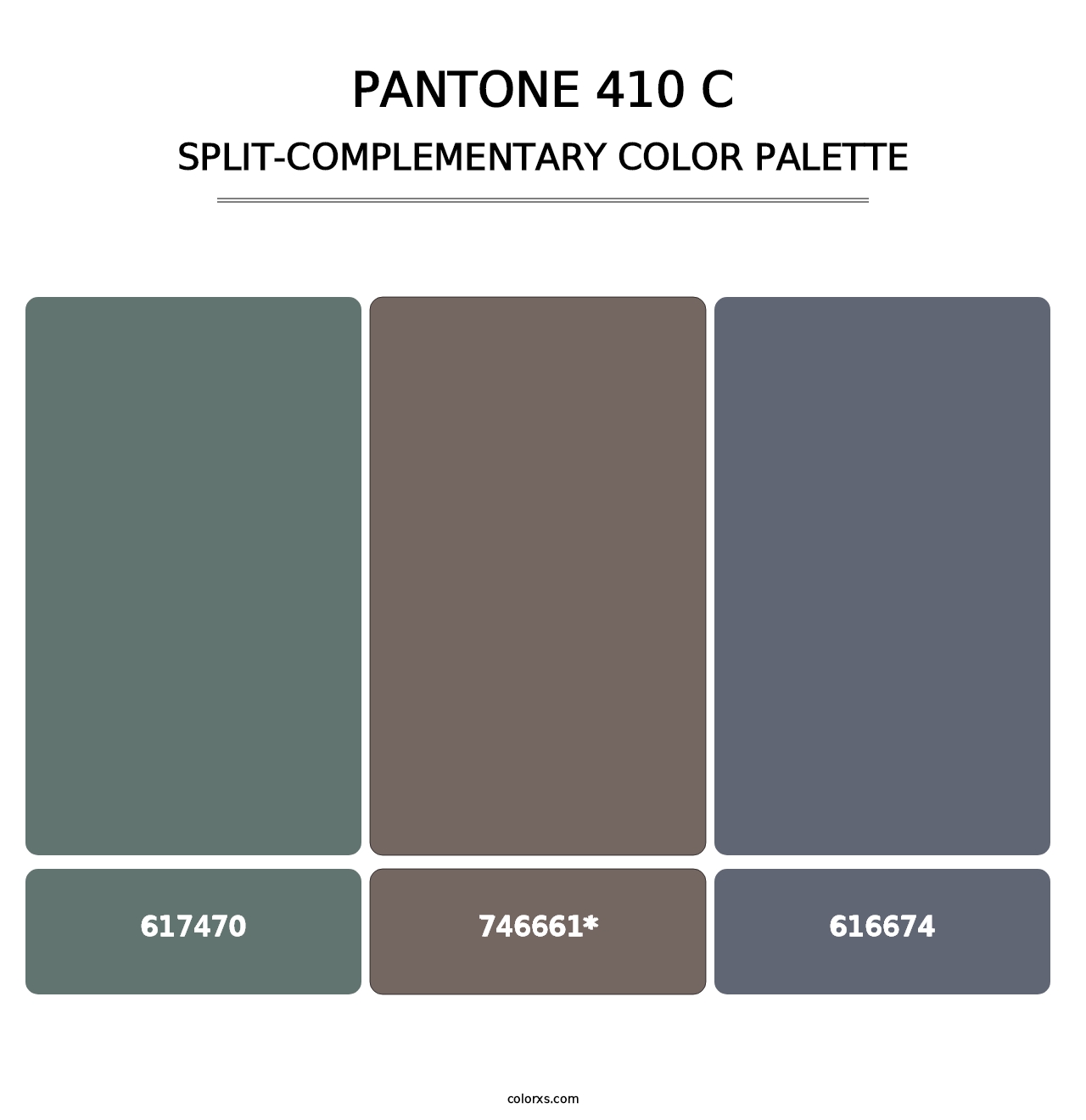 PANTONE 410 C - Split-Complementary Color Palette