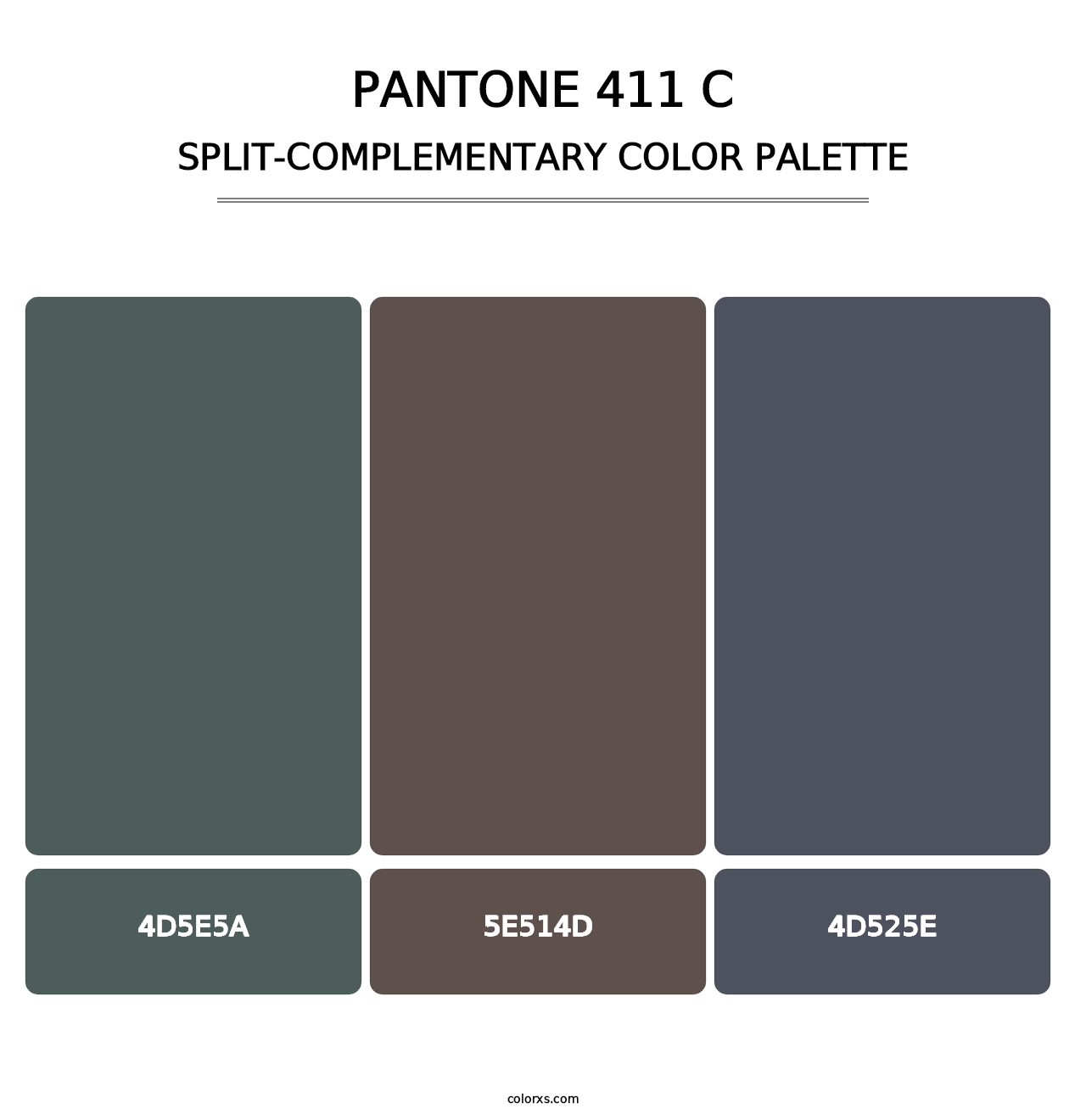 PANTONE 411 C - Split-Complementary Color Palette