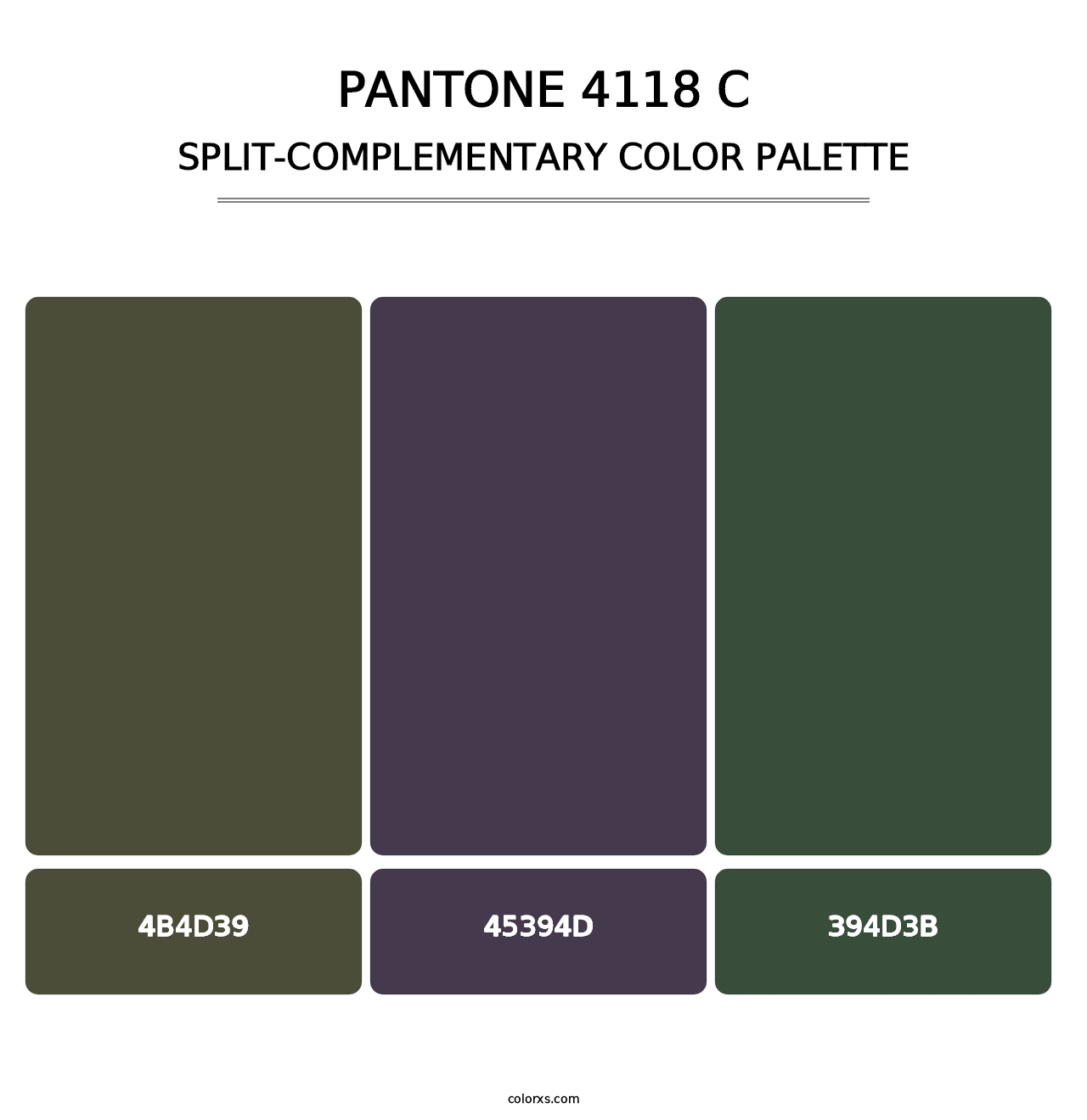PANTONE 4118 C - Split-Complementary Color Palette