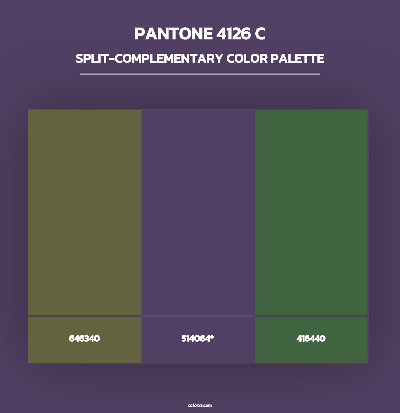PANTONE 4126 C - Split-Complementary Color Palette