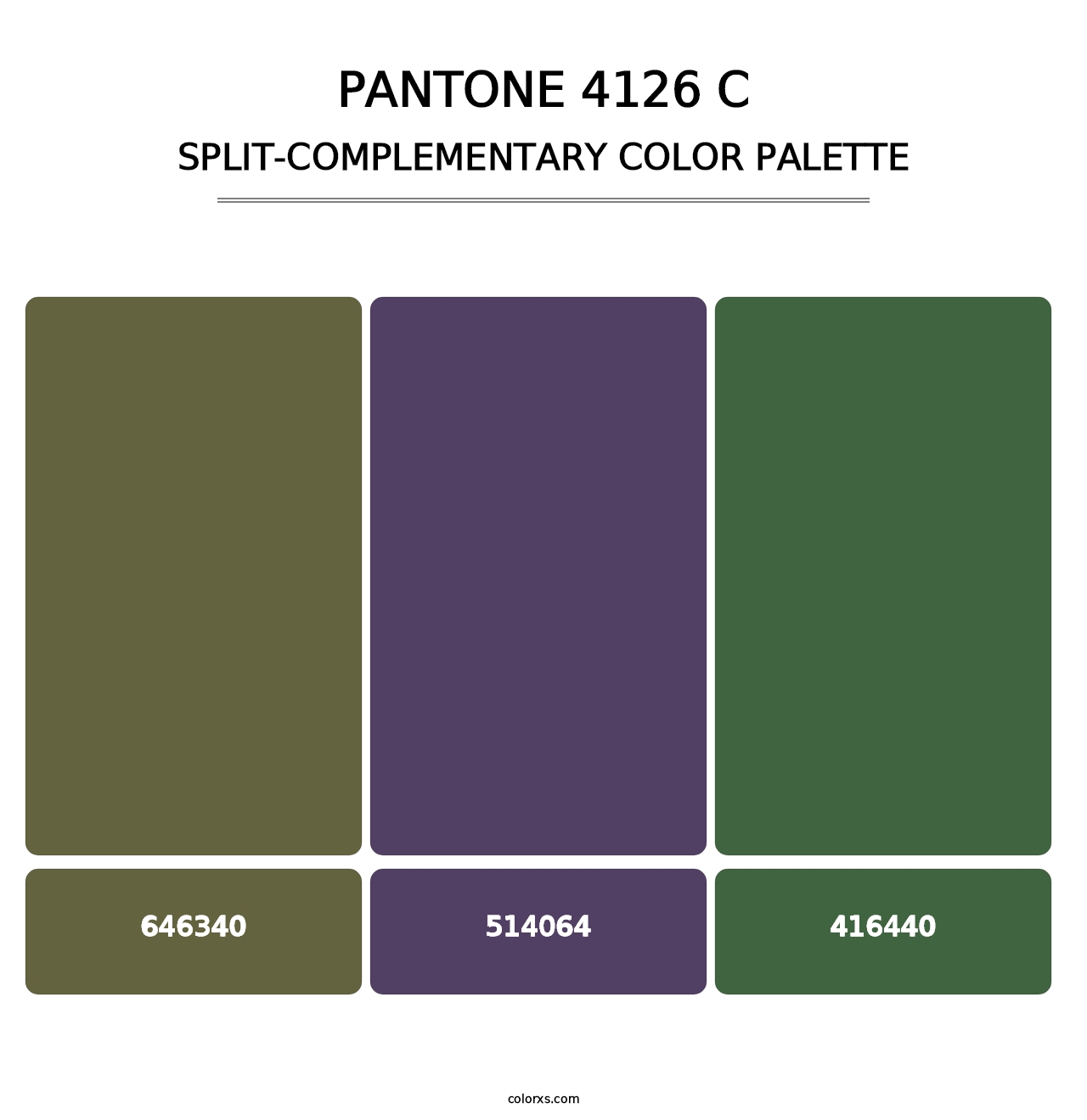 PANTONE 4126 C - Split-Complementary Color Palette