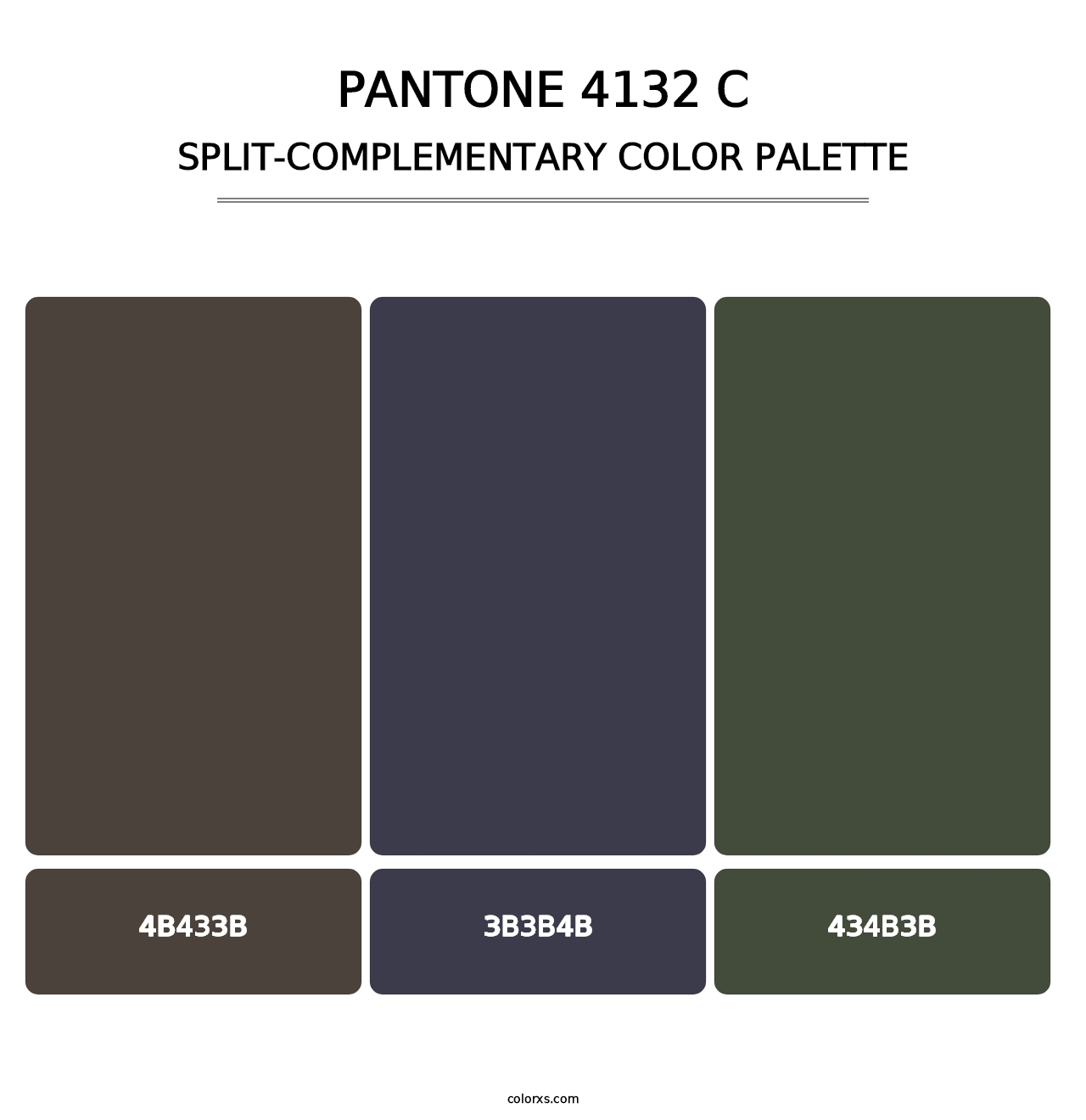 PANTONE 4132 C - Split-Complementary Color Palette