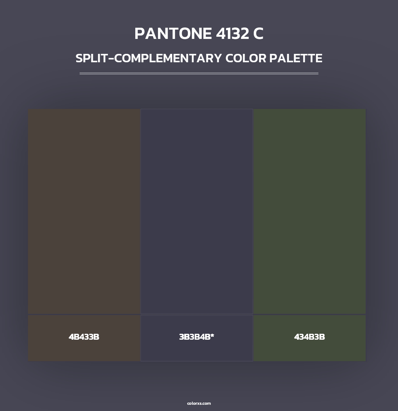 PANTONE 4132 C - Split-Complementary Color Palette