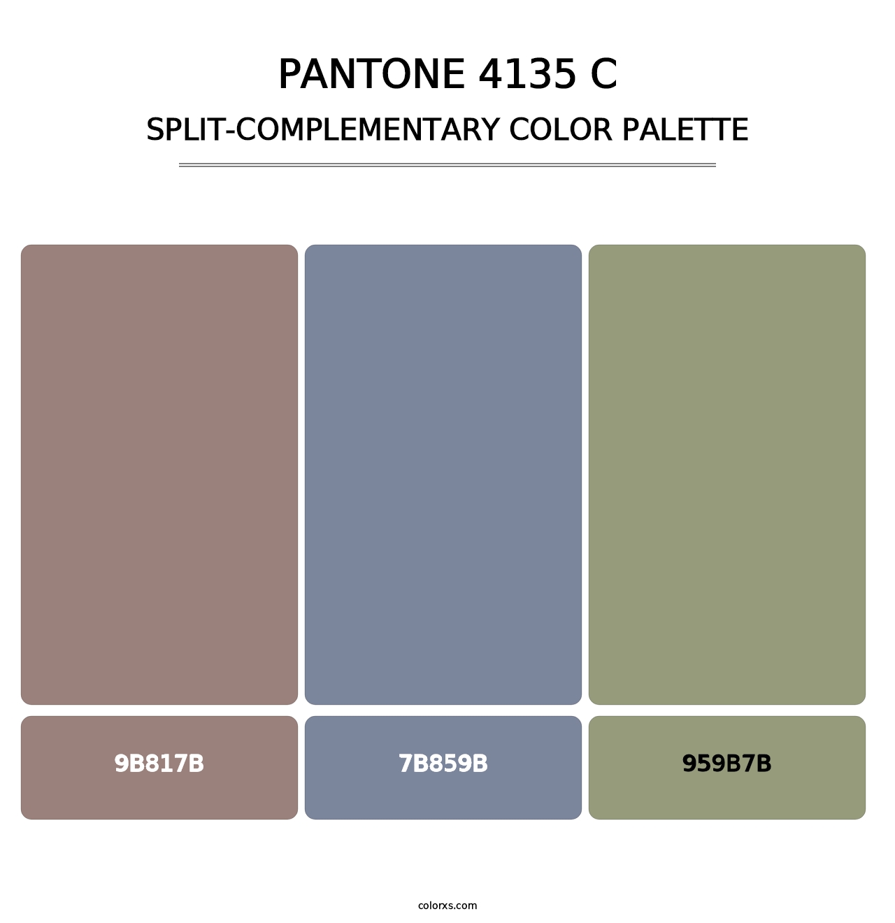 PANTONE 4135 C - Split-Complementary Color Palette