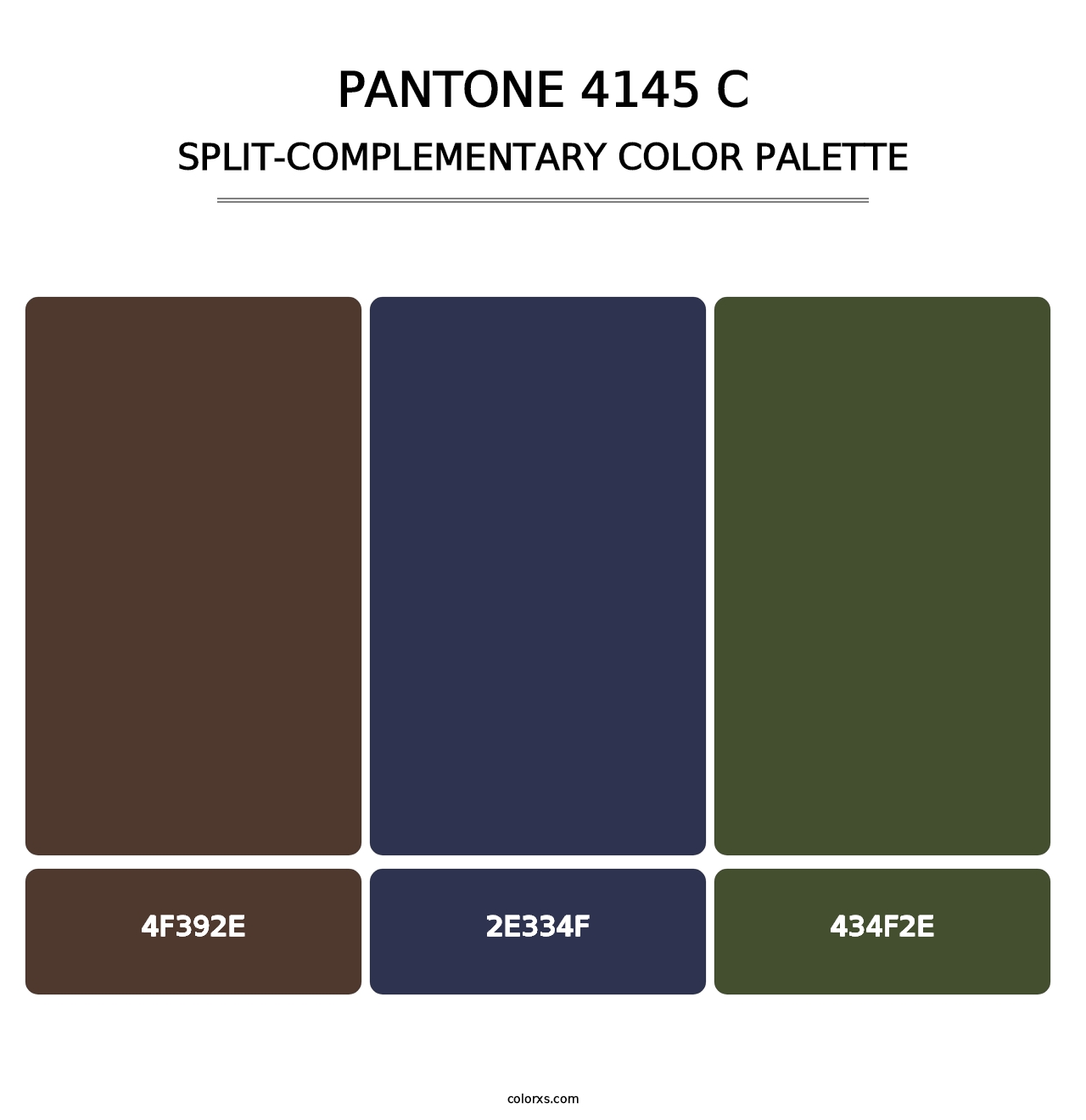 PANTONE 4145 C - Split-Complementary Color Palette