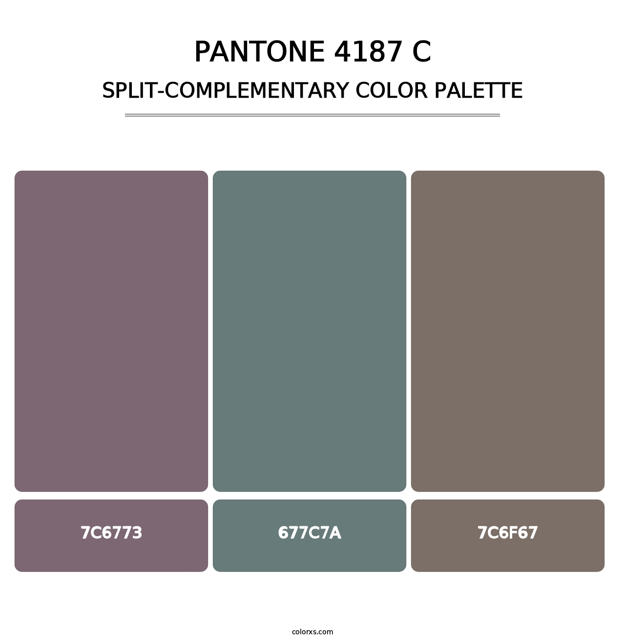 PANTONE 4187 C - Split-Complementary Color Palette