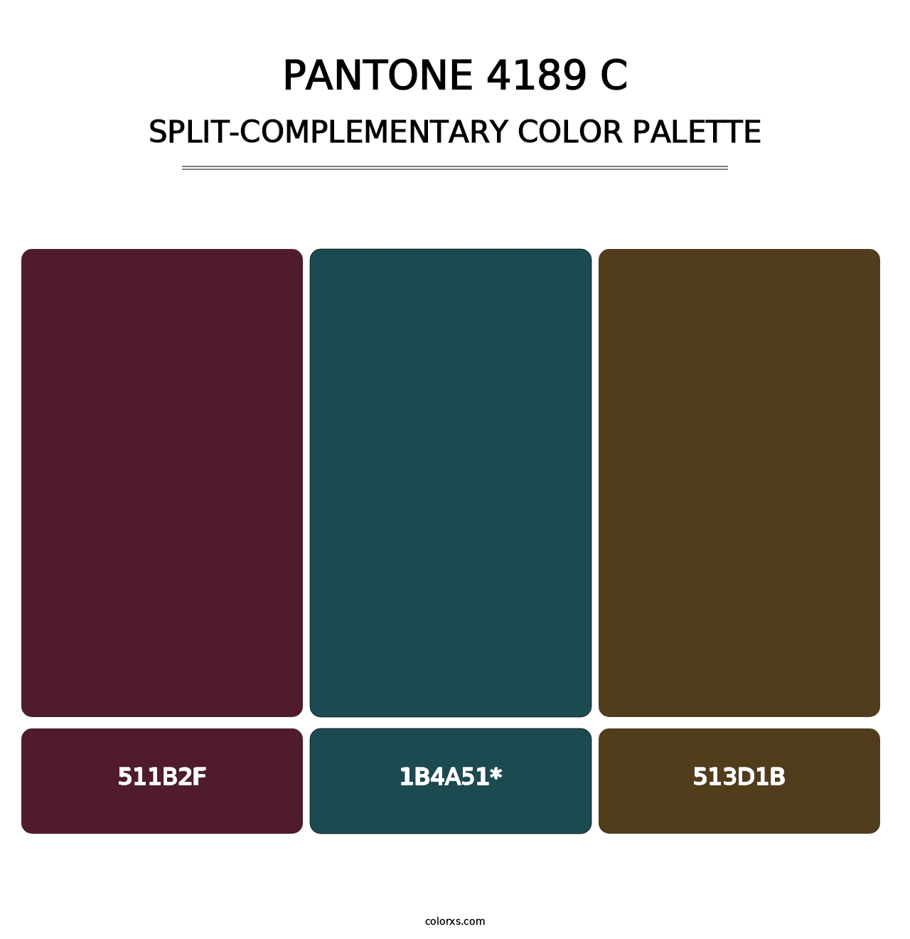 PANTONE 4189 C - Split-Complementary Color Palette