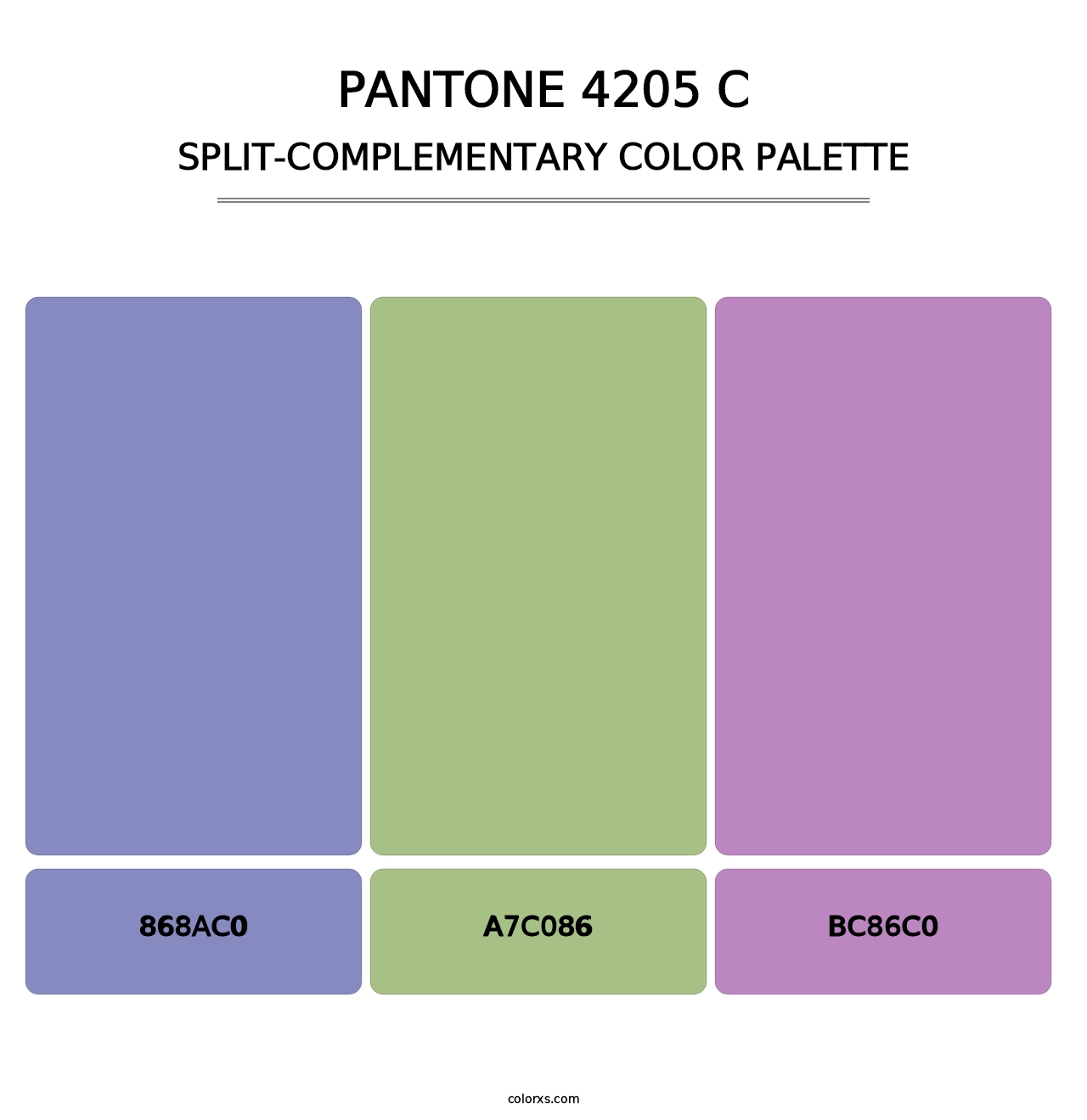 PANTONE 4205 C - Split-Complementary Color Palette