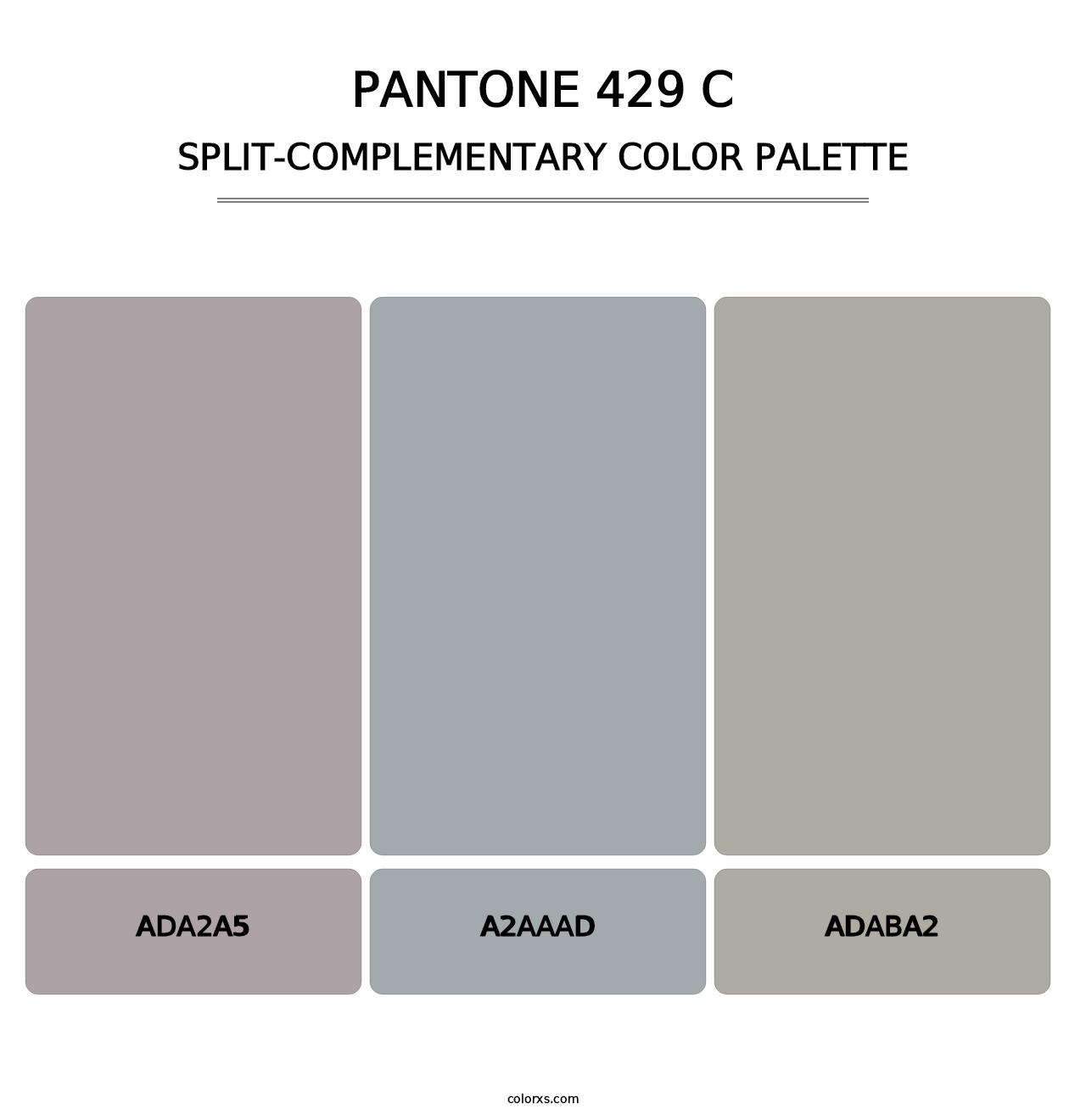 PANTONE 429 C - Split-Complementary Color Palette