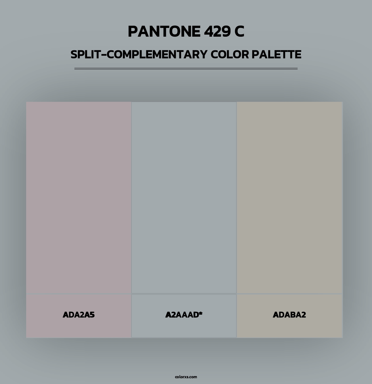 PANTONE 429 C - Split-Complementary Color Palette