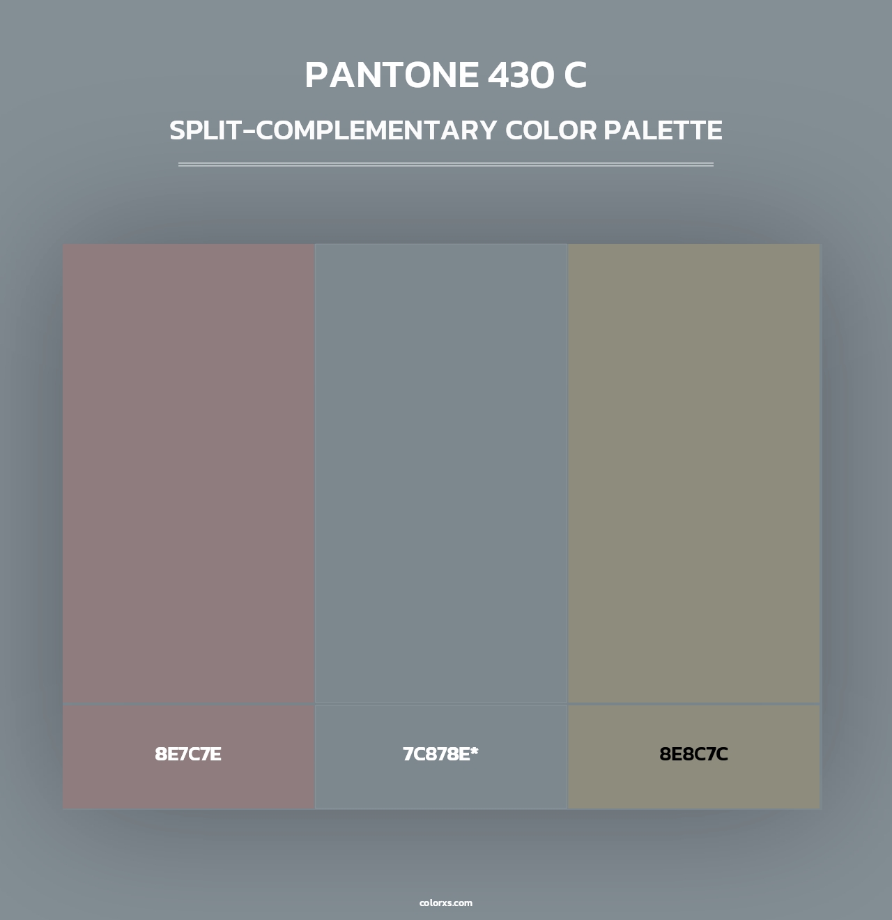 PANTONE 430 C - Split-Complementary Color Palette