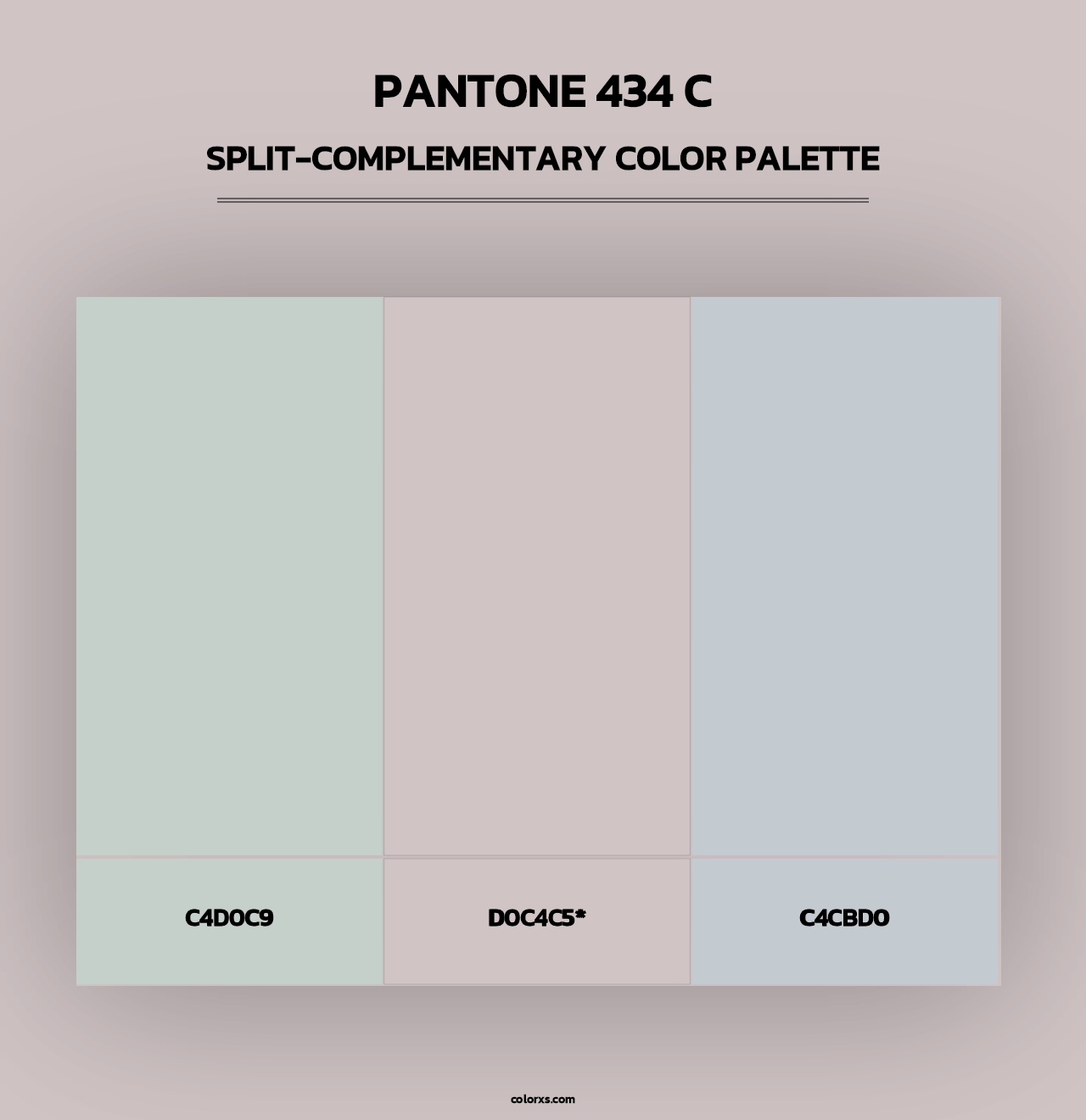 PANTONE 434 C - Split-Complementary Color Palette