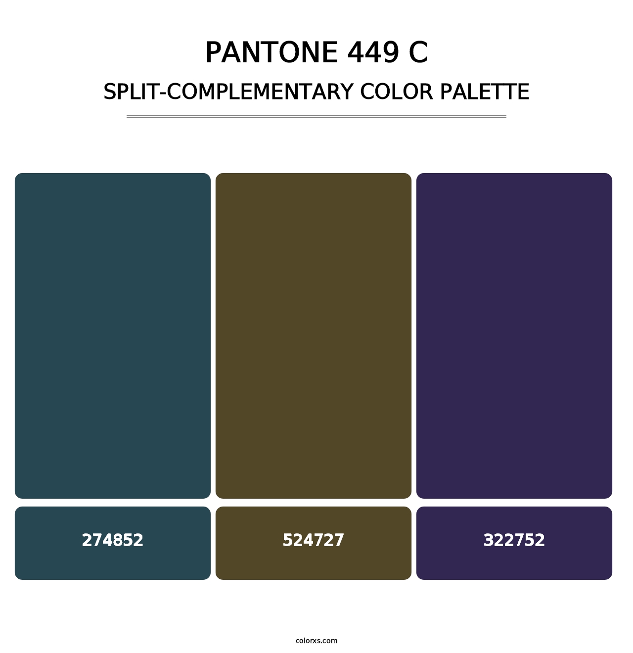 PANTONE 449 C - Split-Complementary Color Palette