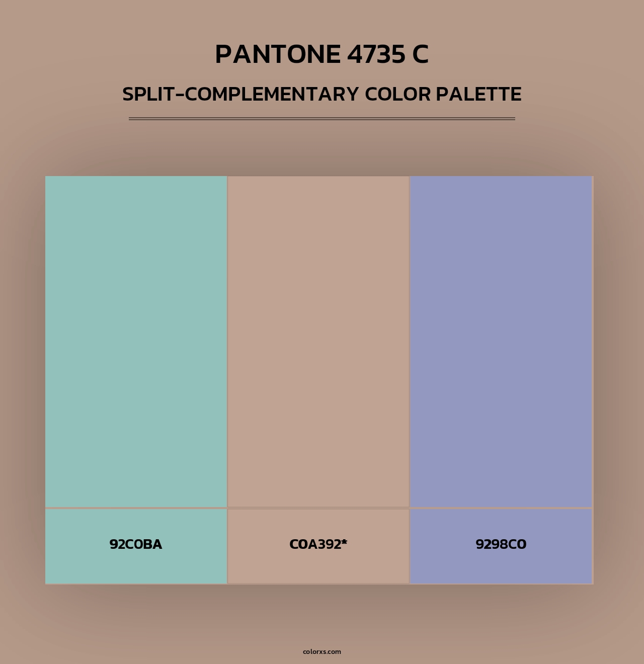 PANTONE 4735 C - Split-Complementary Color Palette