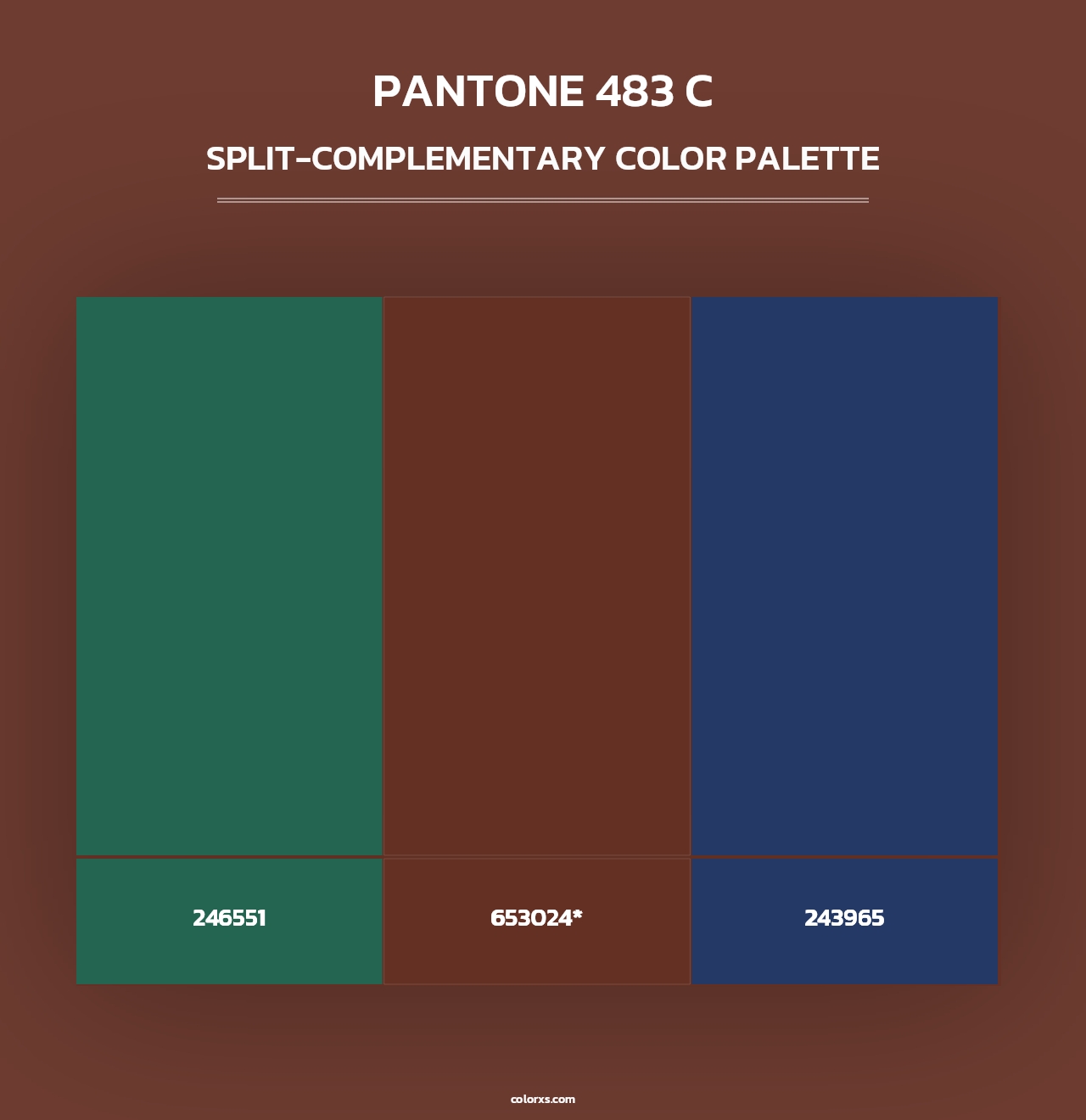 PANTONE 483 C - Split-Complementary Color Palette