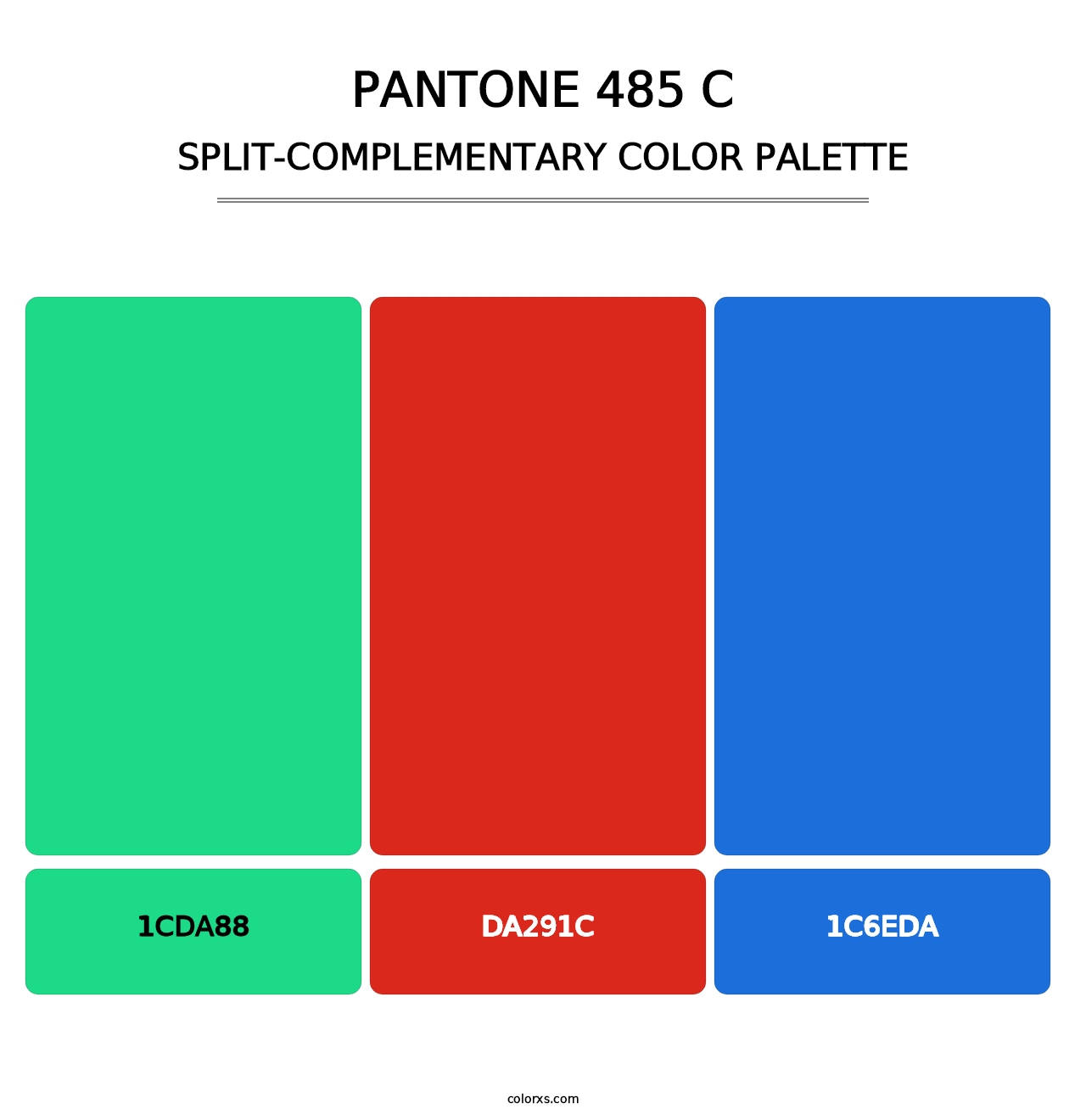 PANTONE 485 C - Split-Complementary Color Palette