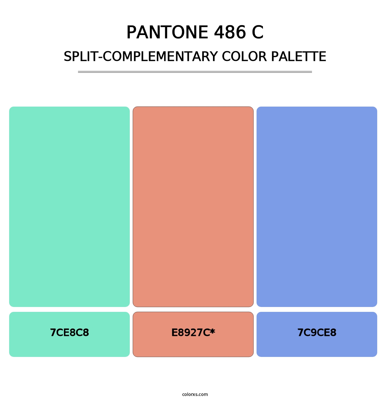 PANTONE 486 C - Split-Complementary Color Palette