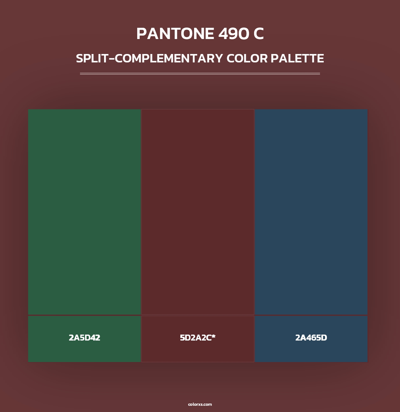 PANTONE 490 C - Split-Complementary Color Palette