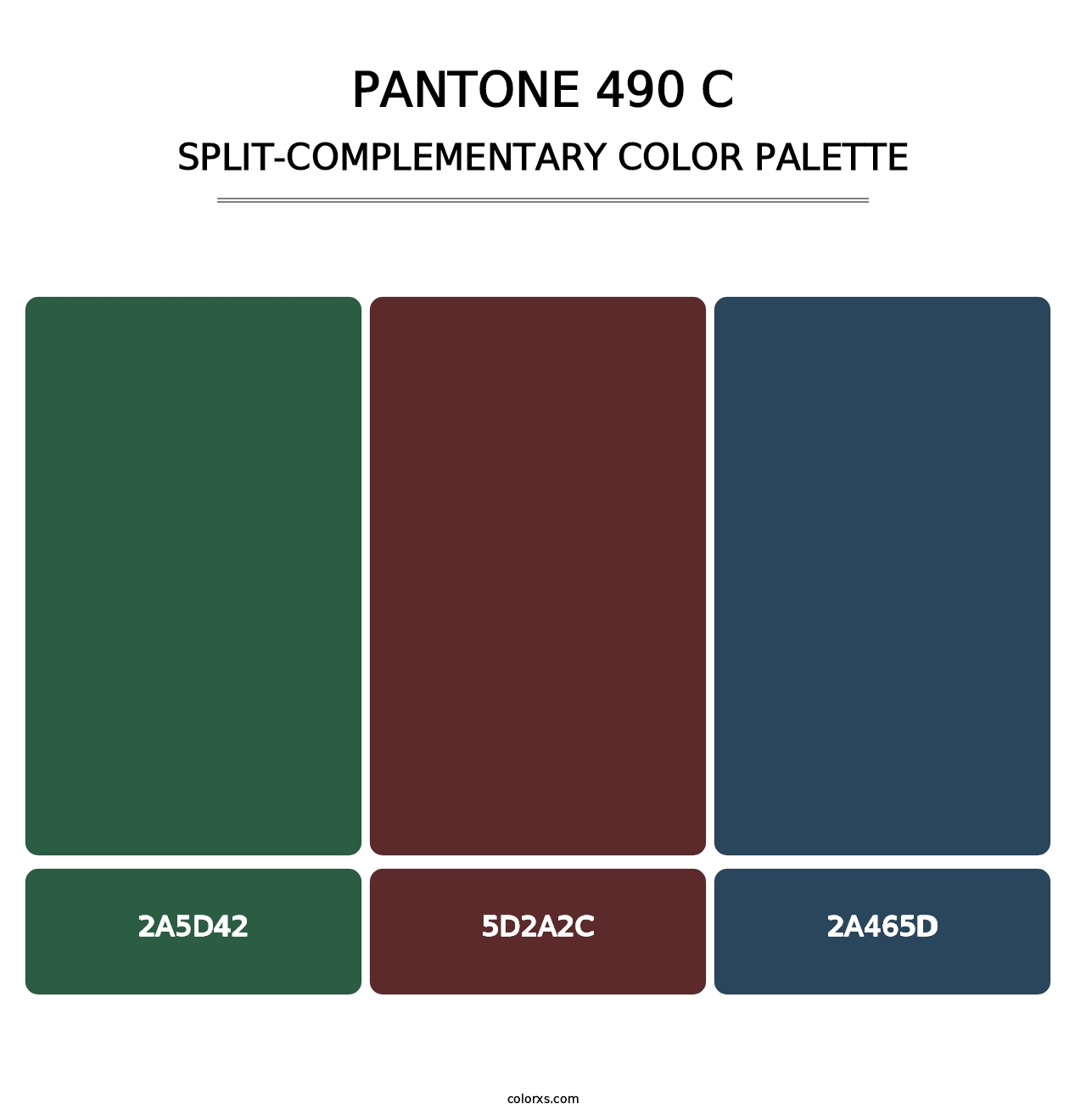PANTONE 490 C - Split-Complementary Color Palette