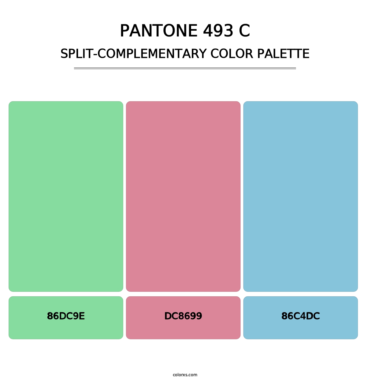 PANTONE 493 C - Split-Complementary Color Palette