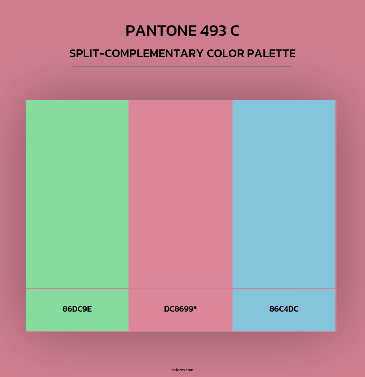 PANTONE 493 C - Split-Complementary Color Palette