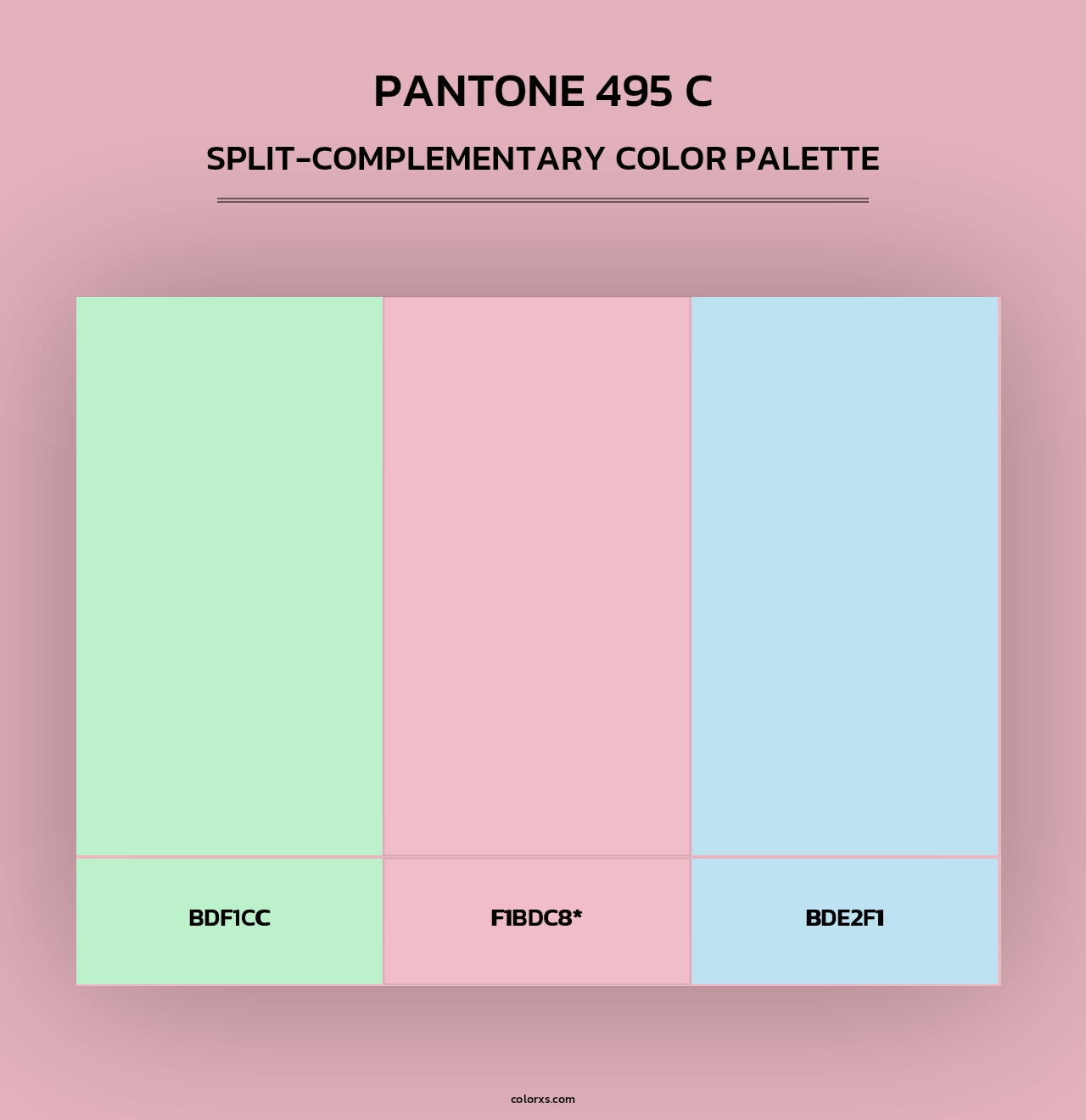 PANTONE 495 C - Split-Complementary Color Palette