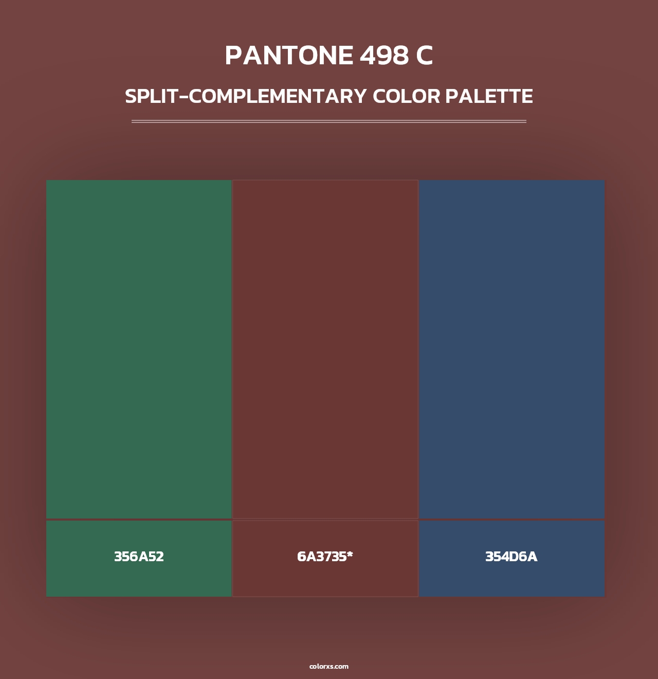 PANTONE 498 C - Split-Complementary Color Palette
