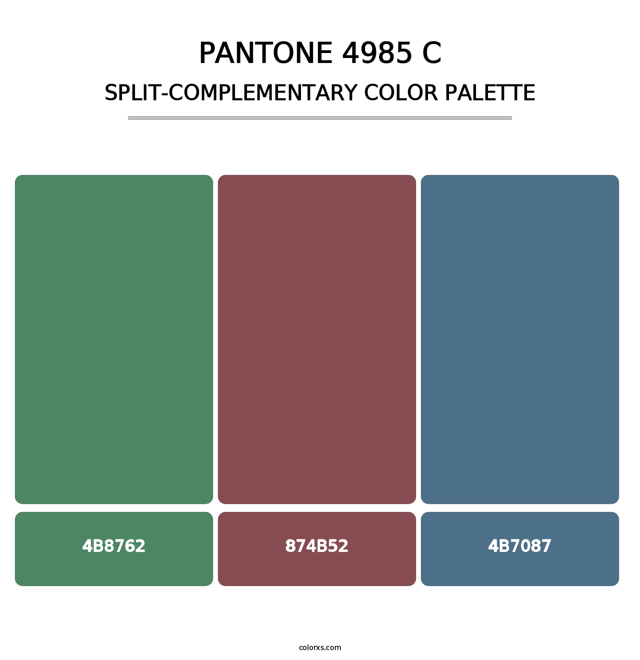 PANTONE 4985 C - Split-Complementary Color Palette