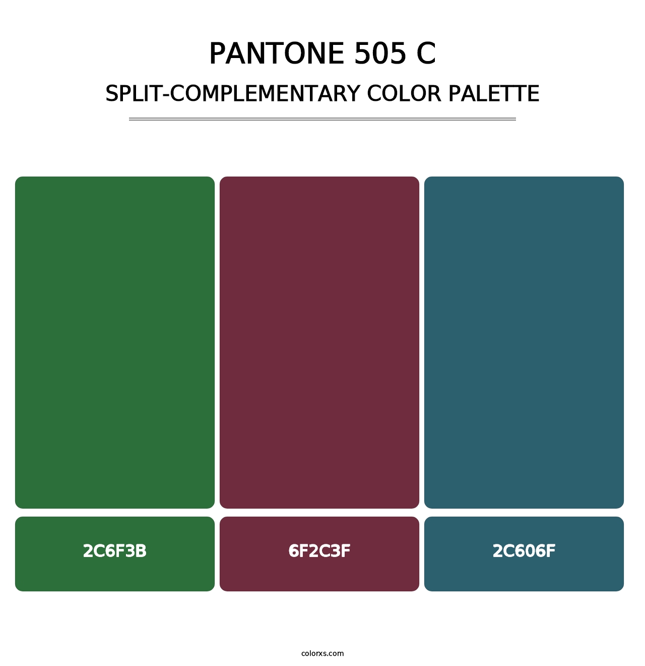 PANTONE 505 C - Split-Complementary Color Palette