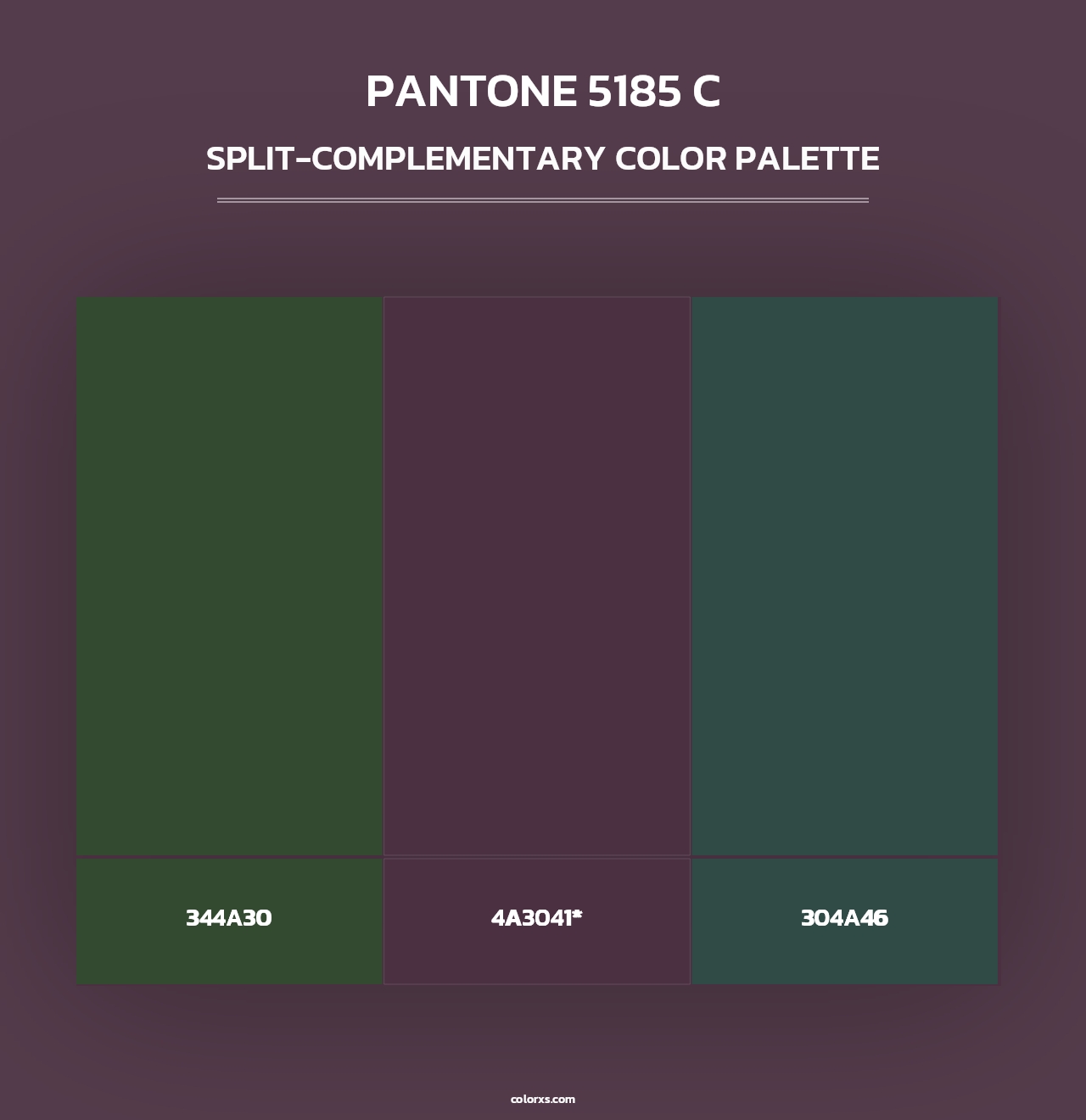PANTONE 5185 C - Split-Complementary Color Palette