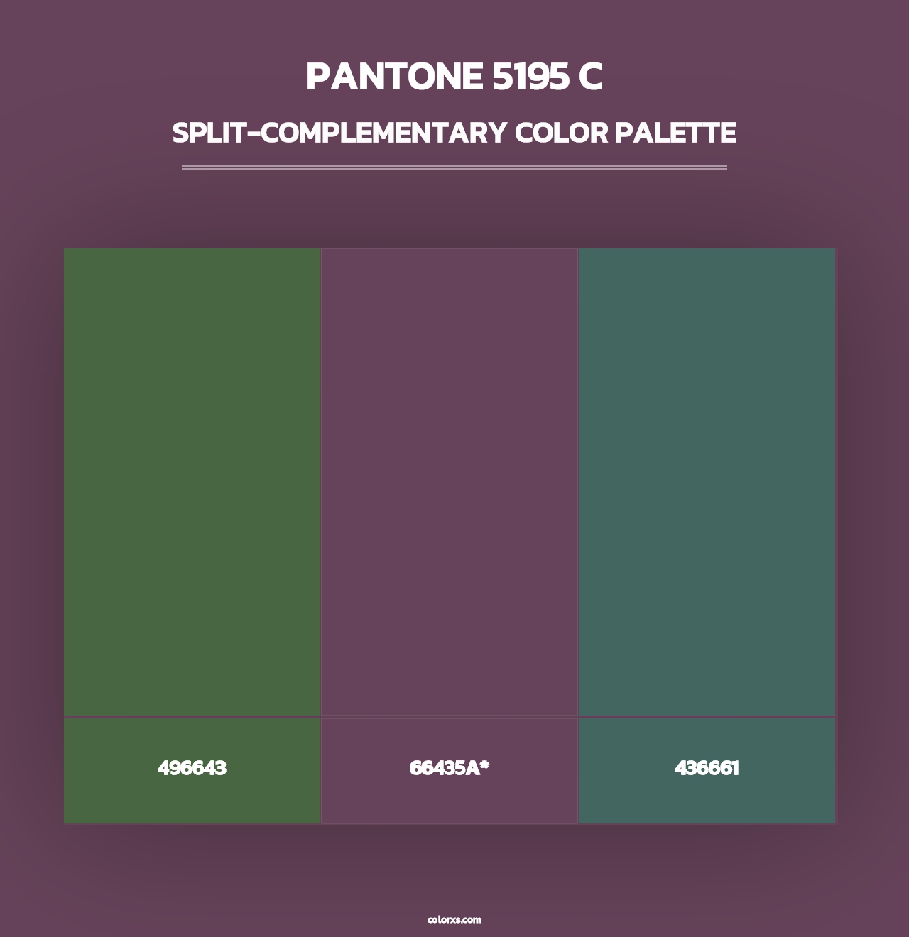 PANTONE 5195 C - Split-Complementary Color Palette