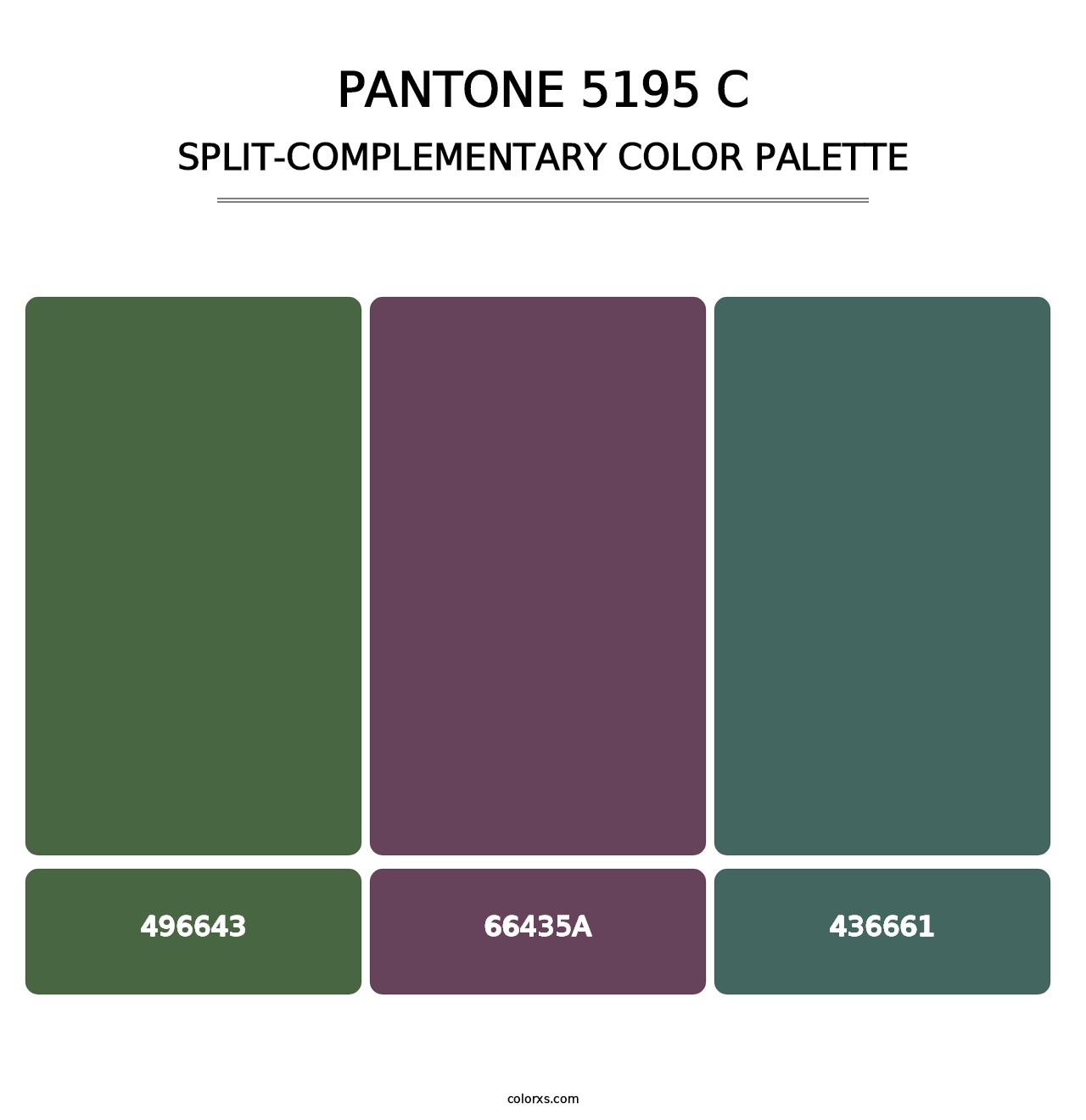 PANTONE 5195 C - Split-Complementary Color Palette