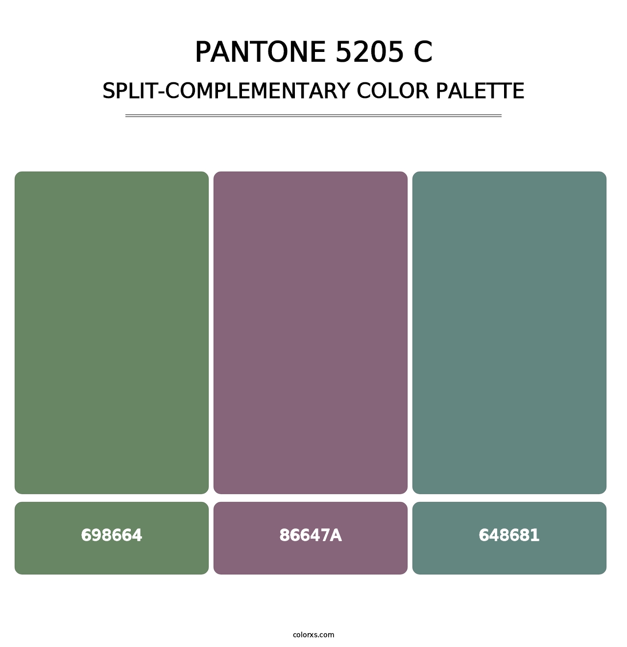 PANTONE 5205 C - Split-Complementary Color Palette
