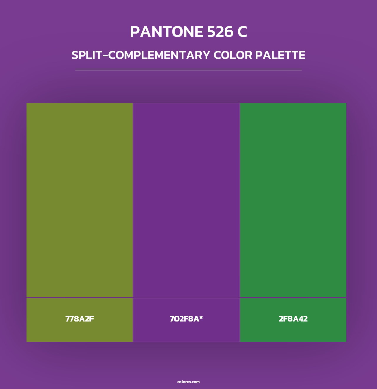 PANTONE 526 C - Split-Complementary Color Palette