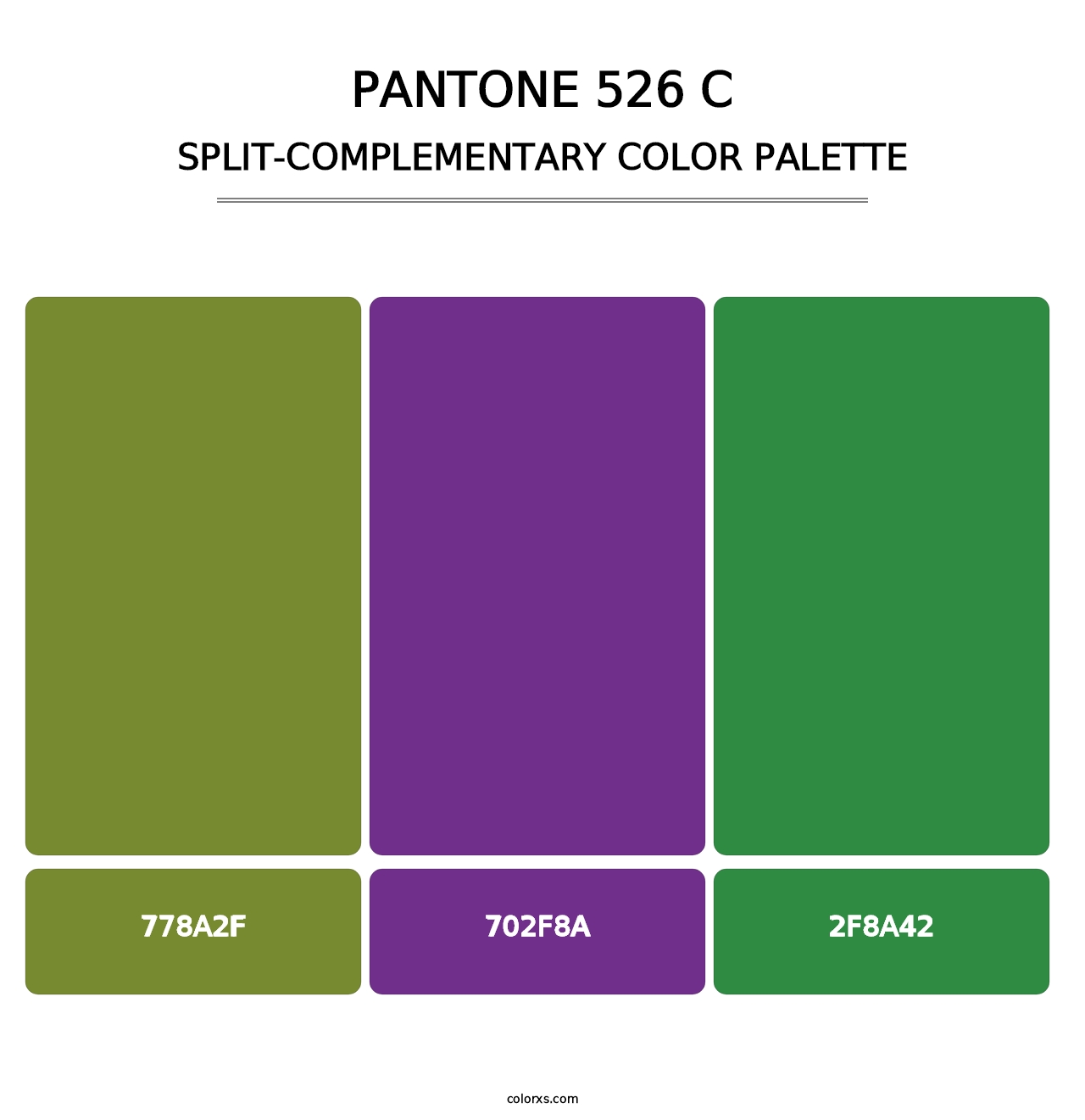 PANTONE 526 C - Split-Complementary Color Palette