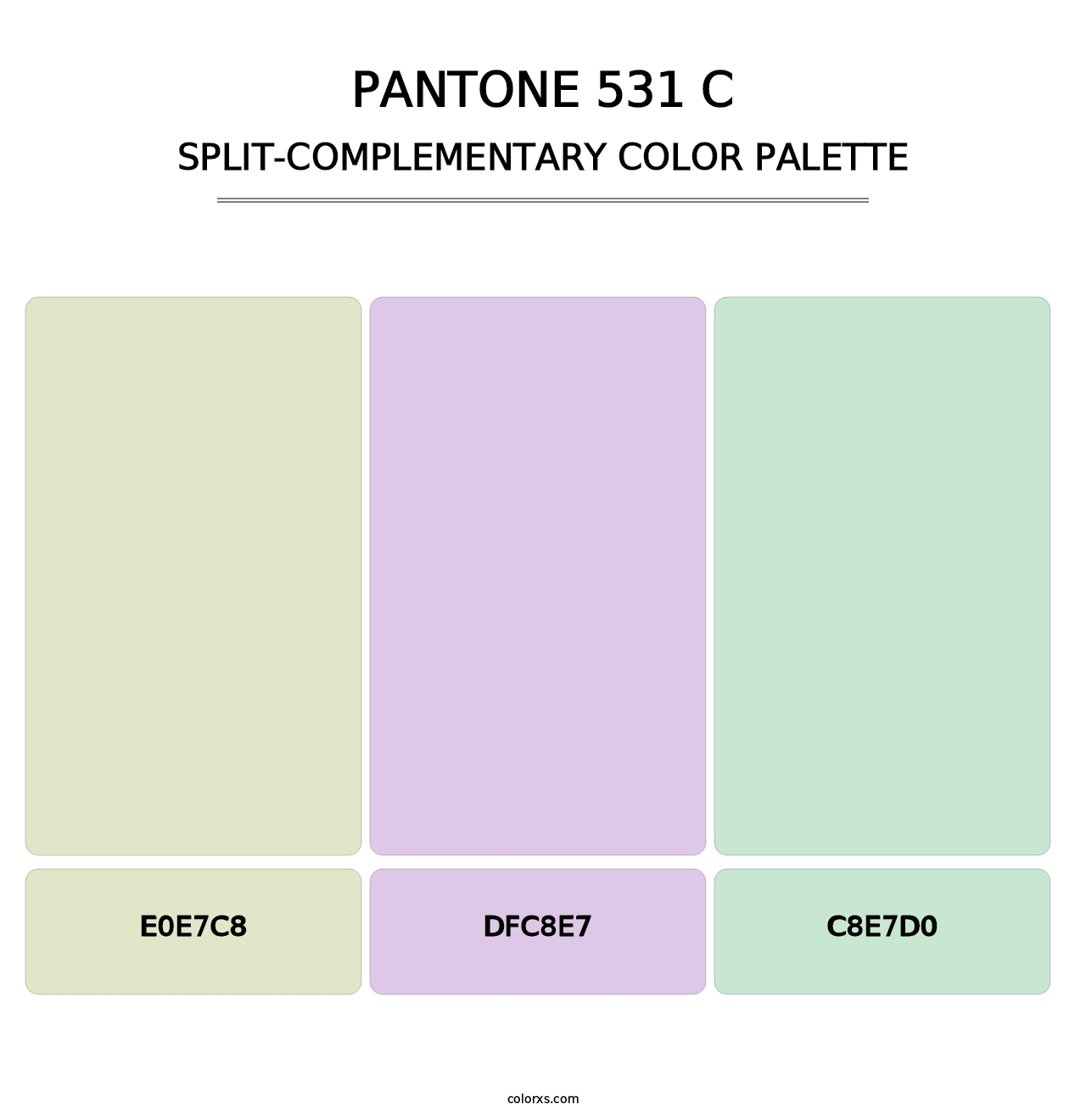 PANTONE 531 C - Split-Complementary Color Palette
