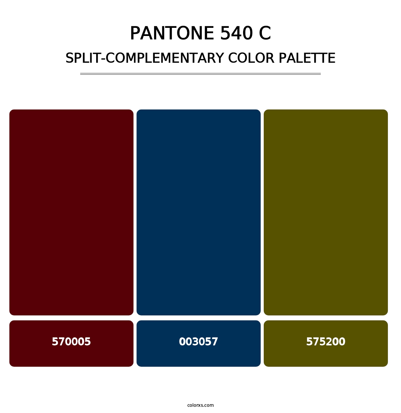 PANTONE 540 C - Split-Complementary Color Palette